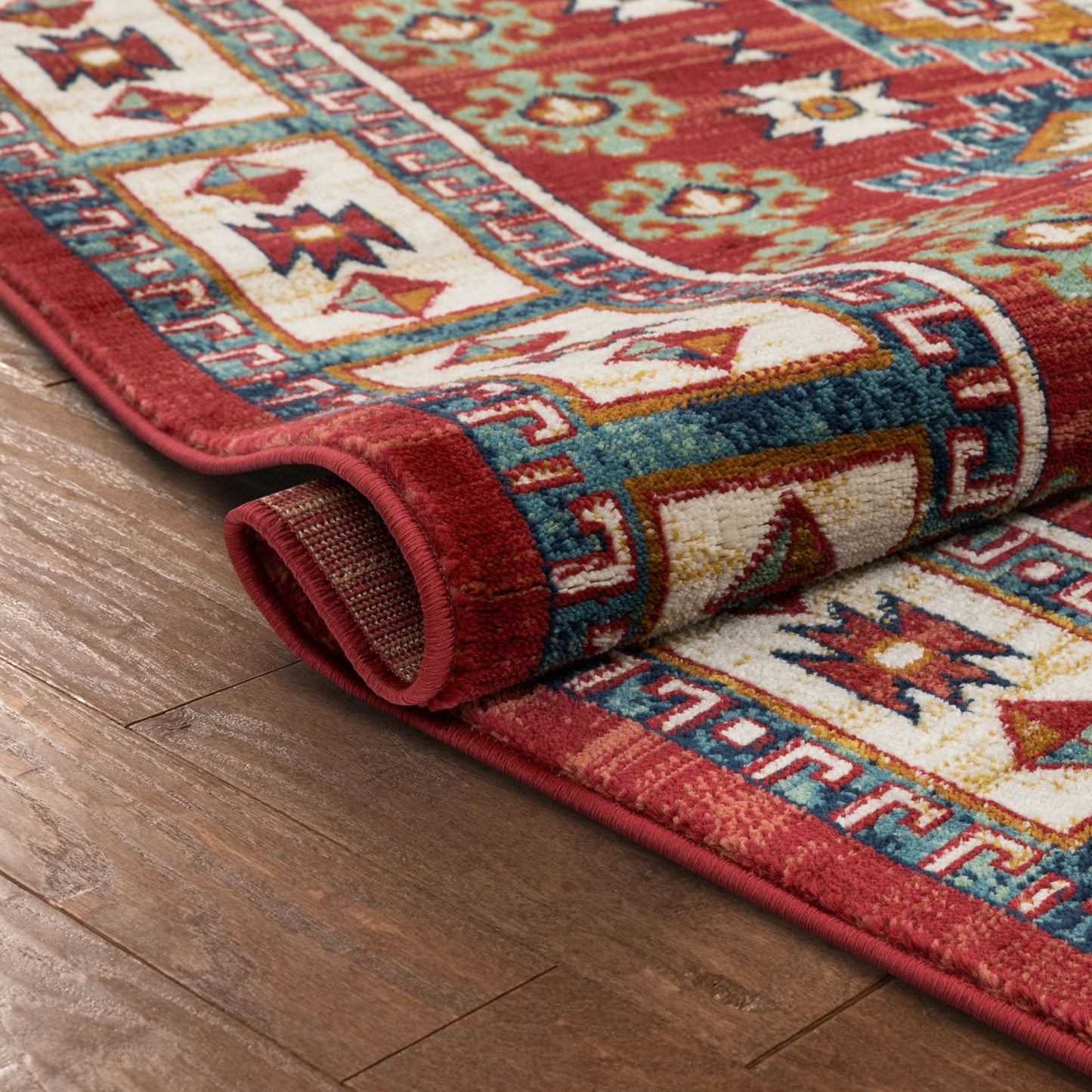 Perry Southwestern Tribal Medallion Bohemian Crimson Rug TU-160