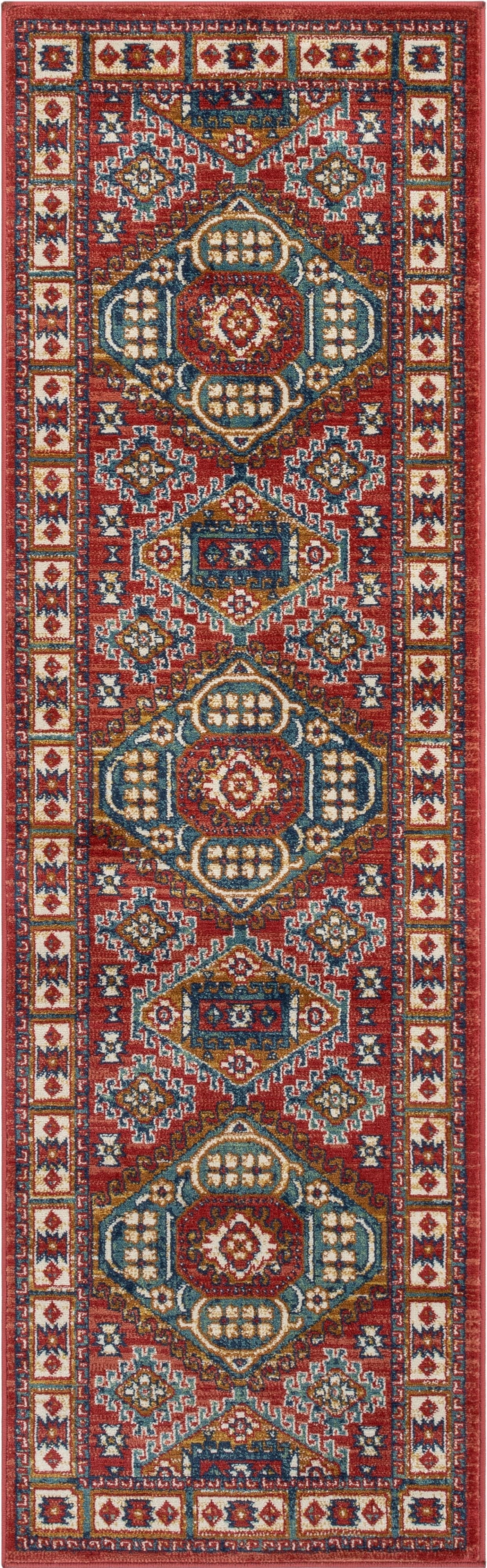 Perry Southwestern Tribal Medallion Bohemian Crimson Rug TU-160