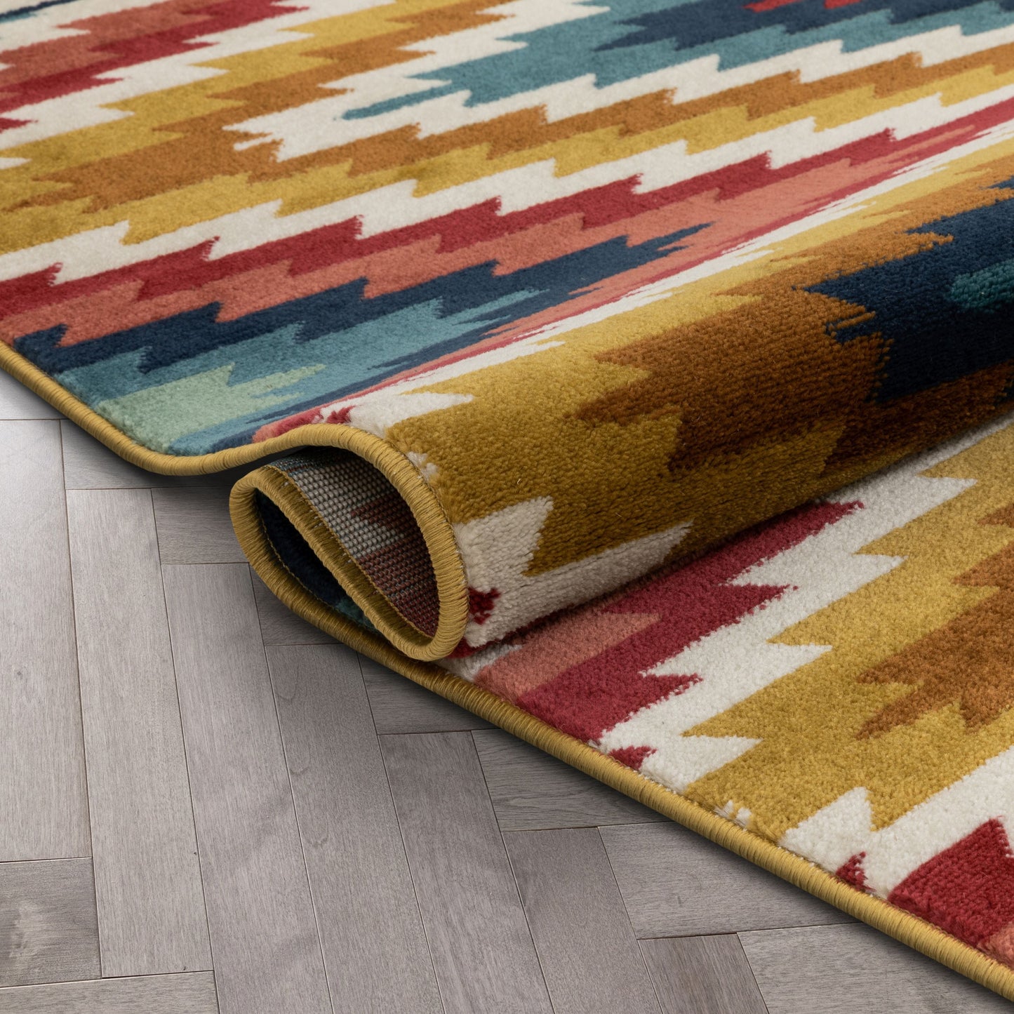 Mia Southwestern Tribal Aztec Bohemian Blue Rug TU-174