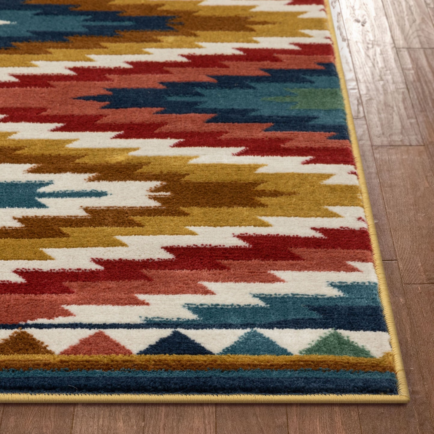 Mia Southwestern Tribal Aztec Bohemian Blue Rug TU-174
