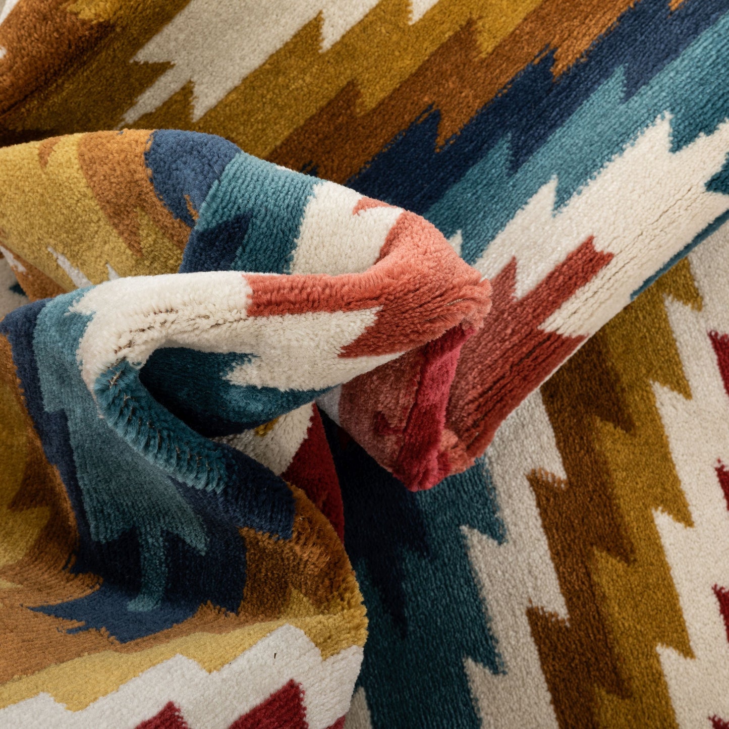 Mia Southwestern Tribal Aztec Bohemian Blue Rug TU-174