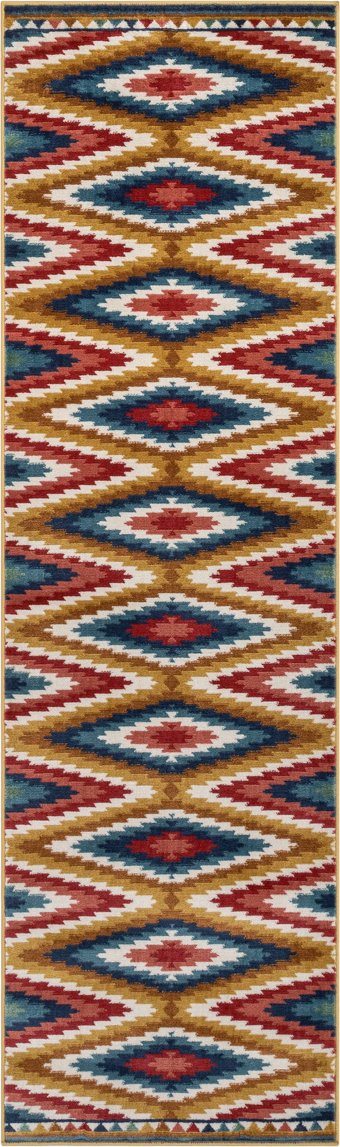 Mia Southwestern Tribal Aztec Bohemian Blue Rug TU-174