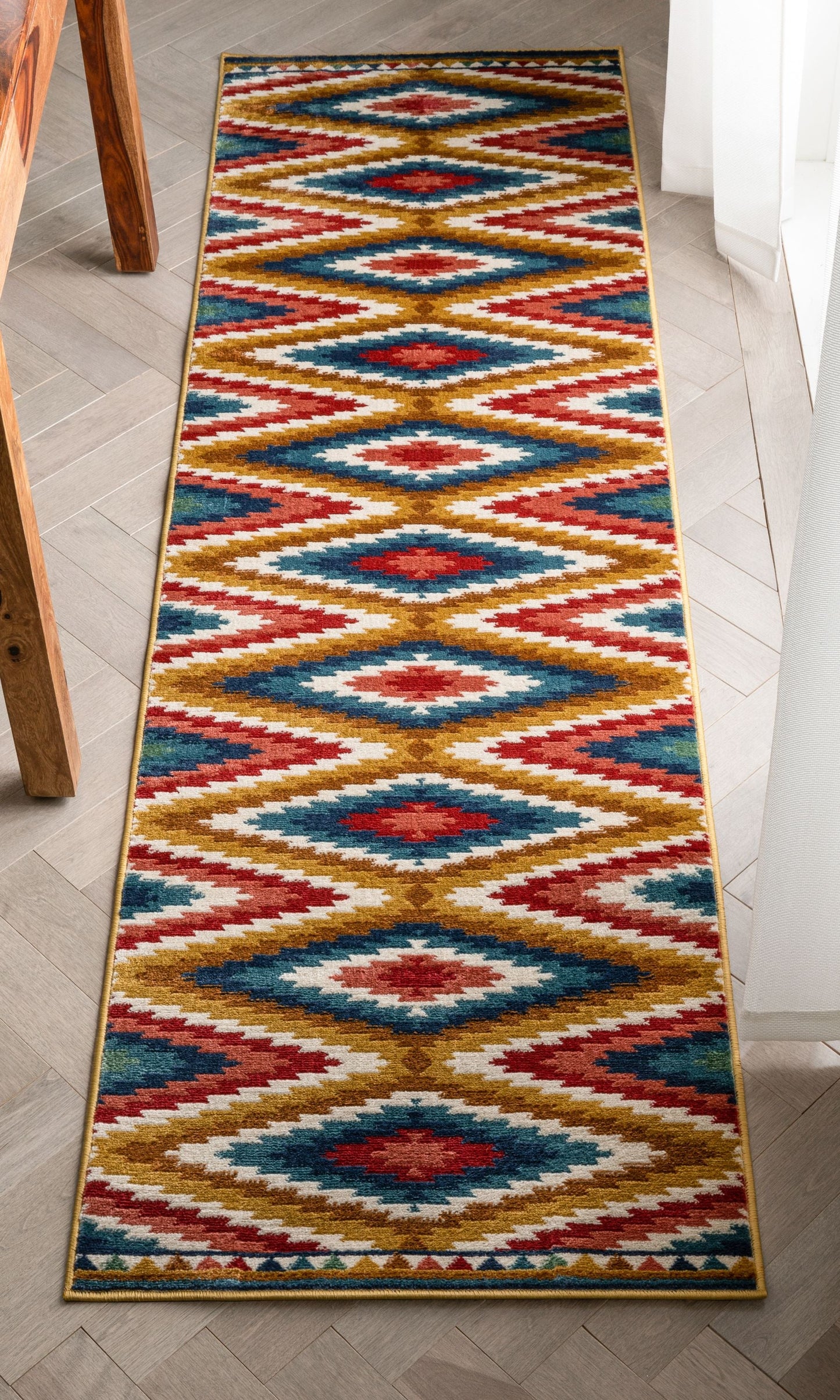 Mia Southwestern Tribal Aztec Bohemian Blue Rug TU-174