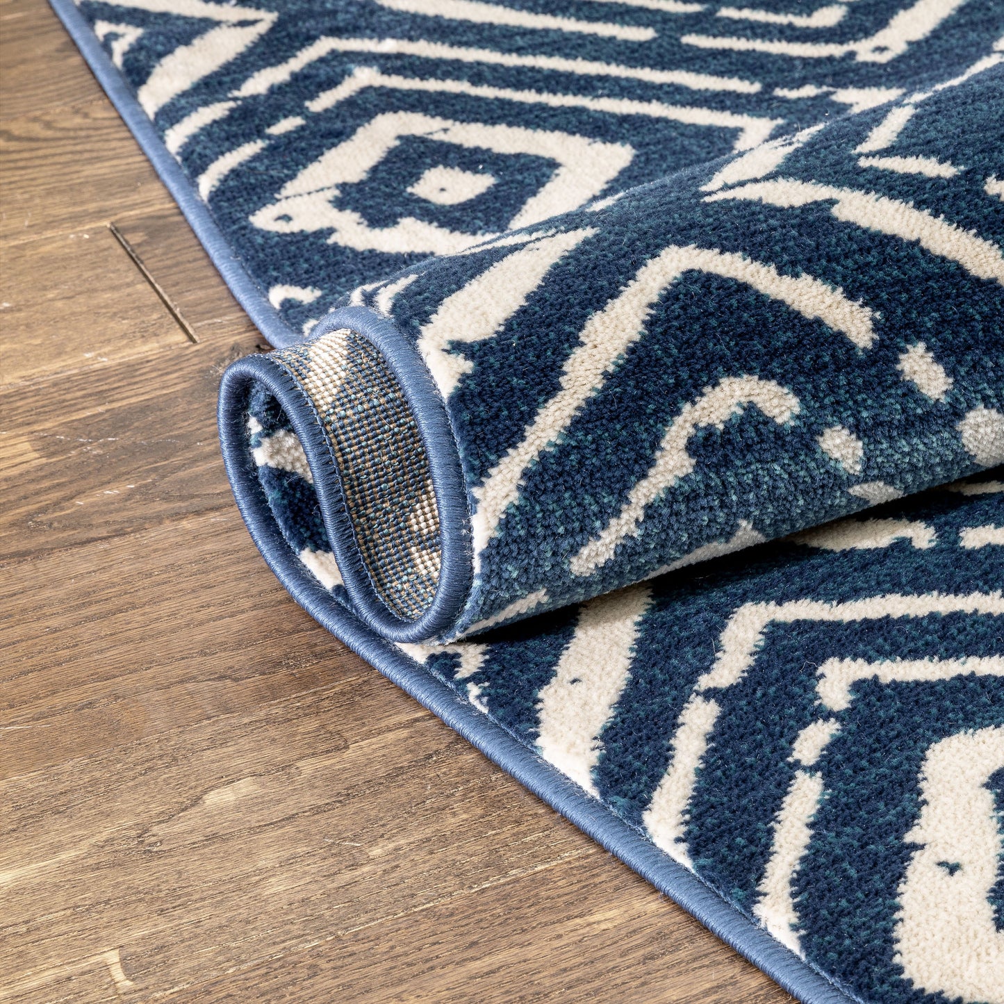 Dalton Moroccan Trellis Pattern Blue Distressed Rug TU-194