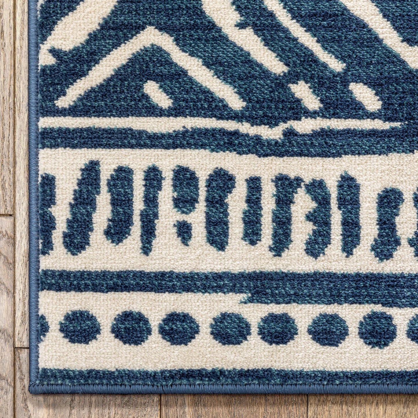 Dalton Moroccan Trellis Pattern Blue Distressed Rug TU-194
