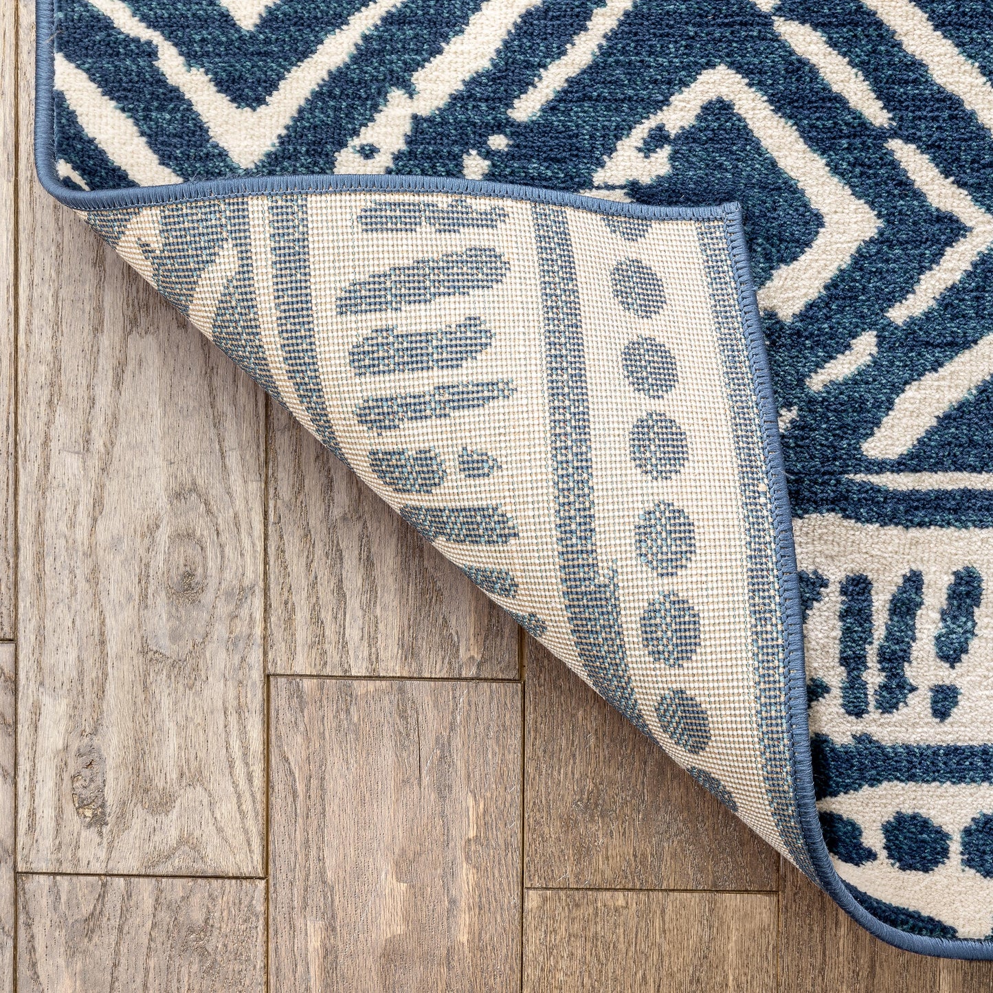 Dalton Moroccan Trellis Pattern Blue Distressed Rug TU-194
