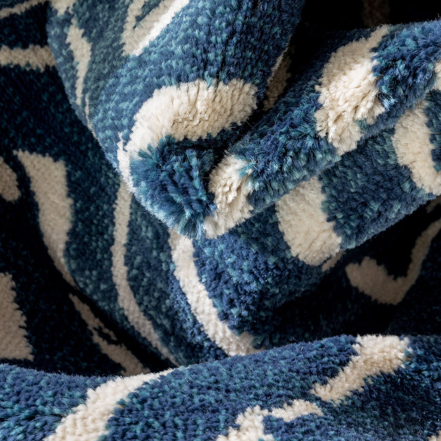 Dalton Moroccan Trellis Pattern Blue Distressed Rug TU-194