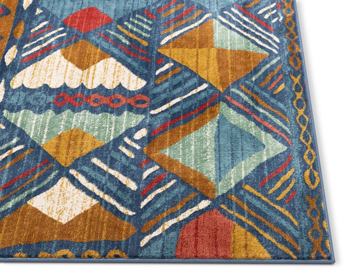 Lara Blue Modern Abstract Geometric Rug TU-54