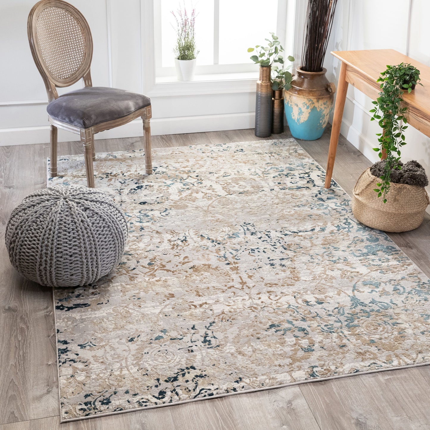 Pia Vintage Bohemian Blue Rug UR-04