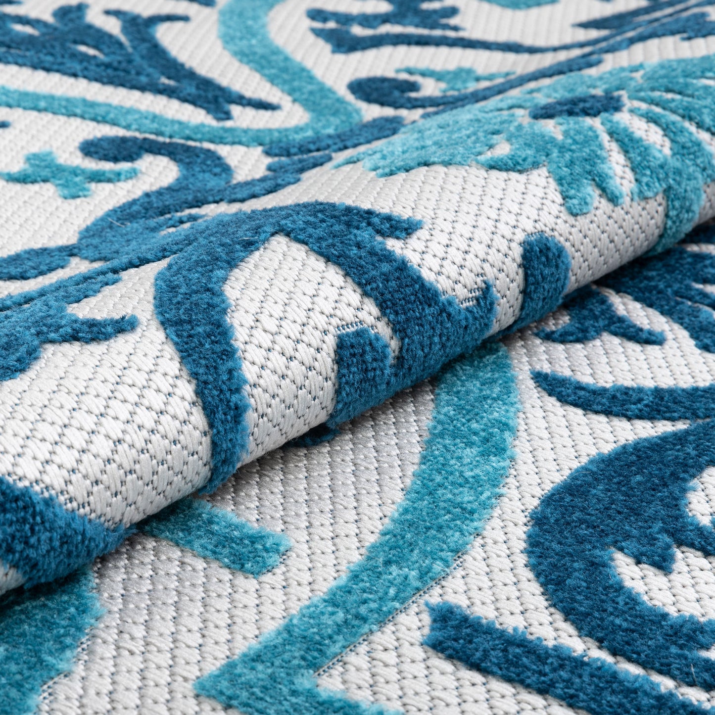 Toma Blue Victorian Geometric Rug VAL-34