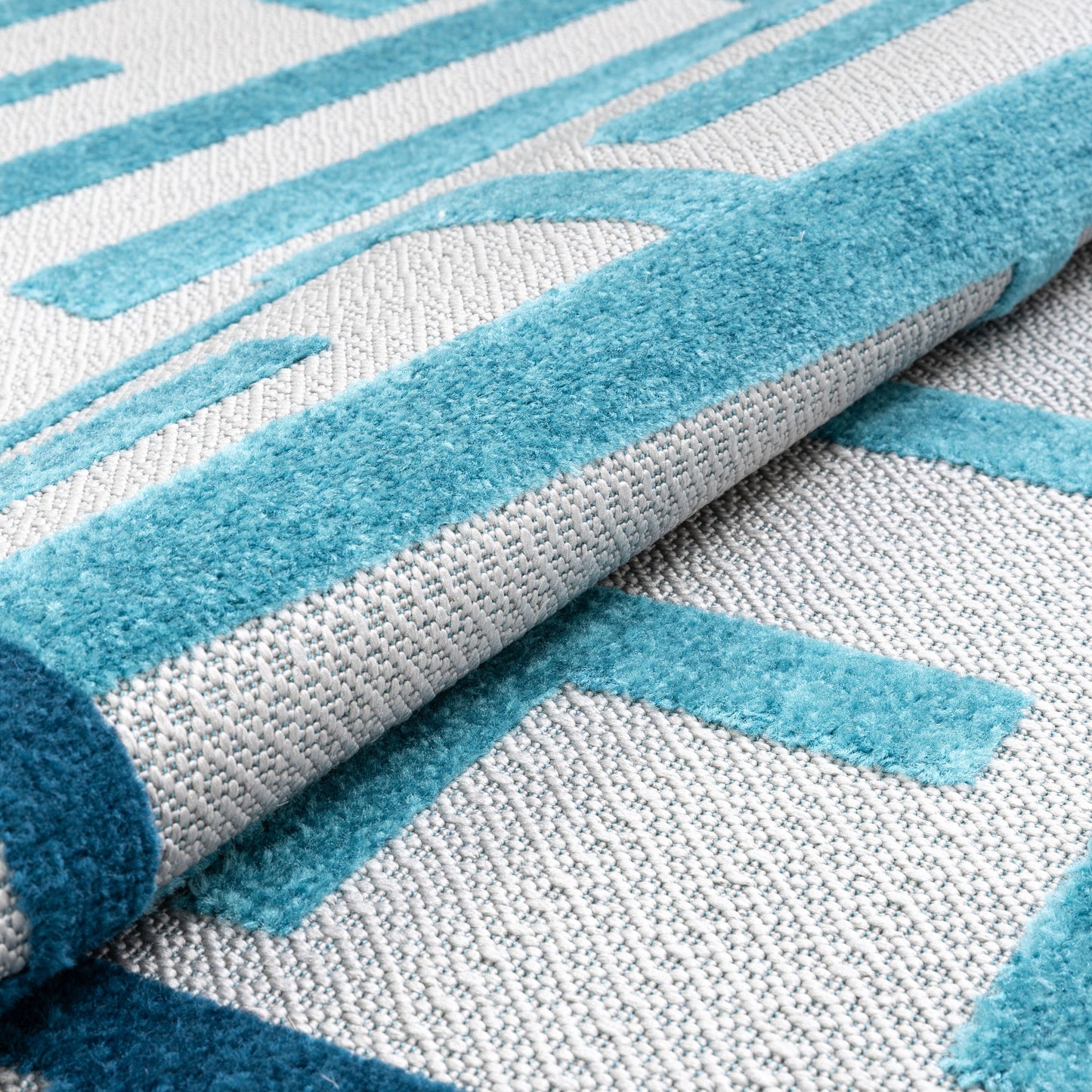 Ekho Blue Contemporary Geometric Rug VAL-54
