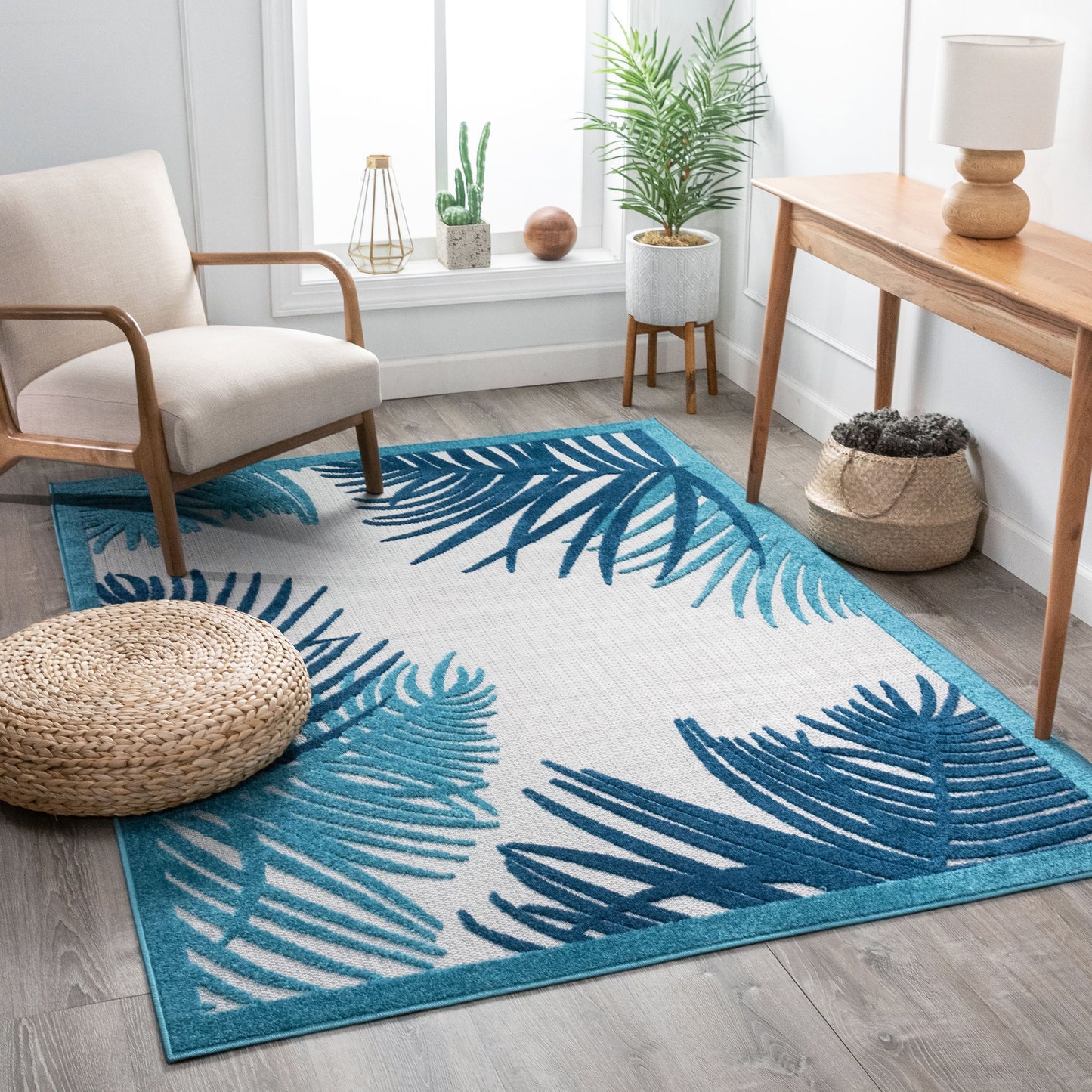Rada Blue Novelty Botanical Rug VAL-84