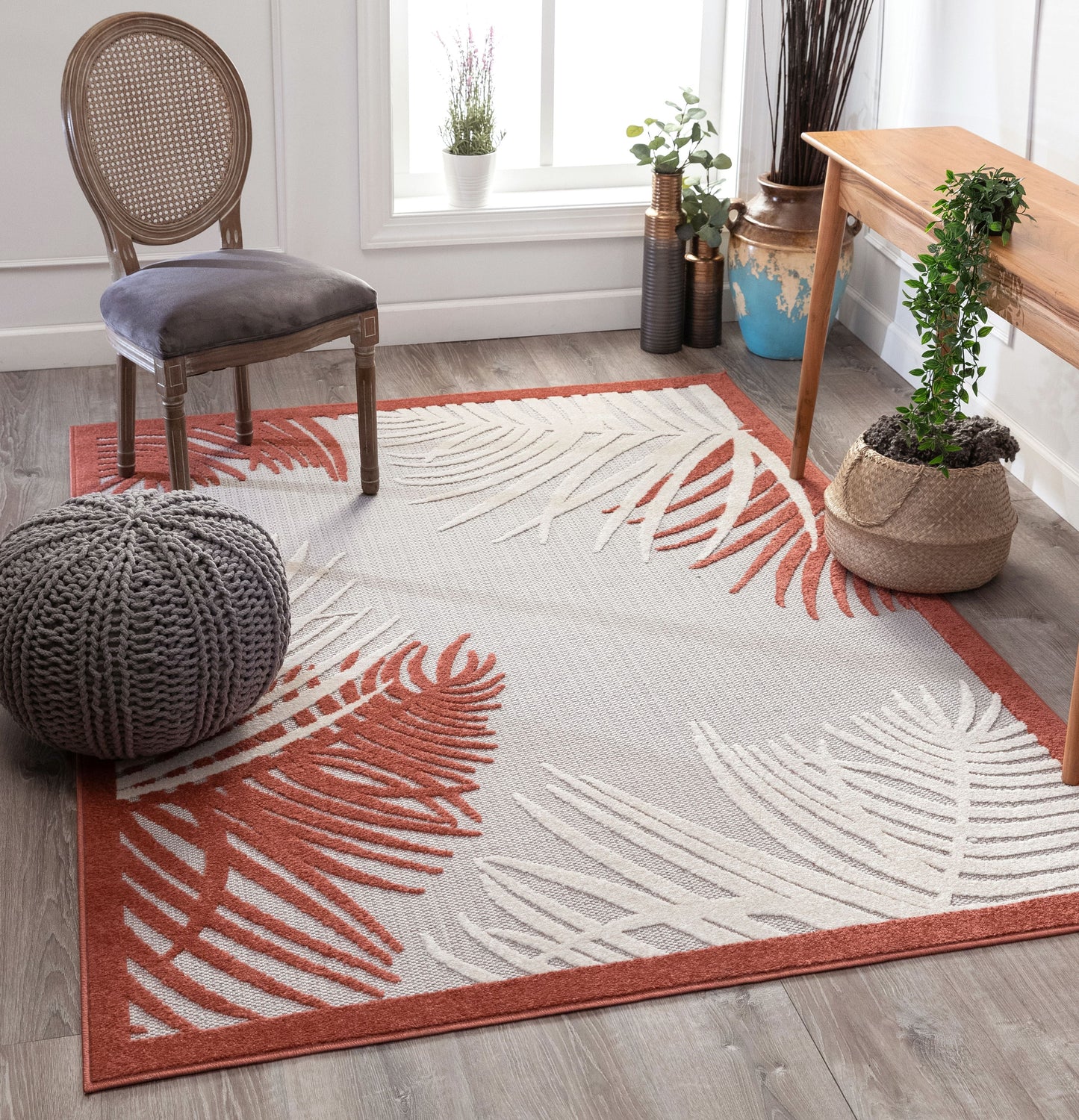 Rada Orange Novelty Botanical Rug VAL-89