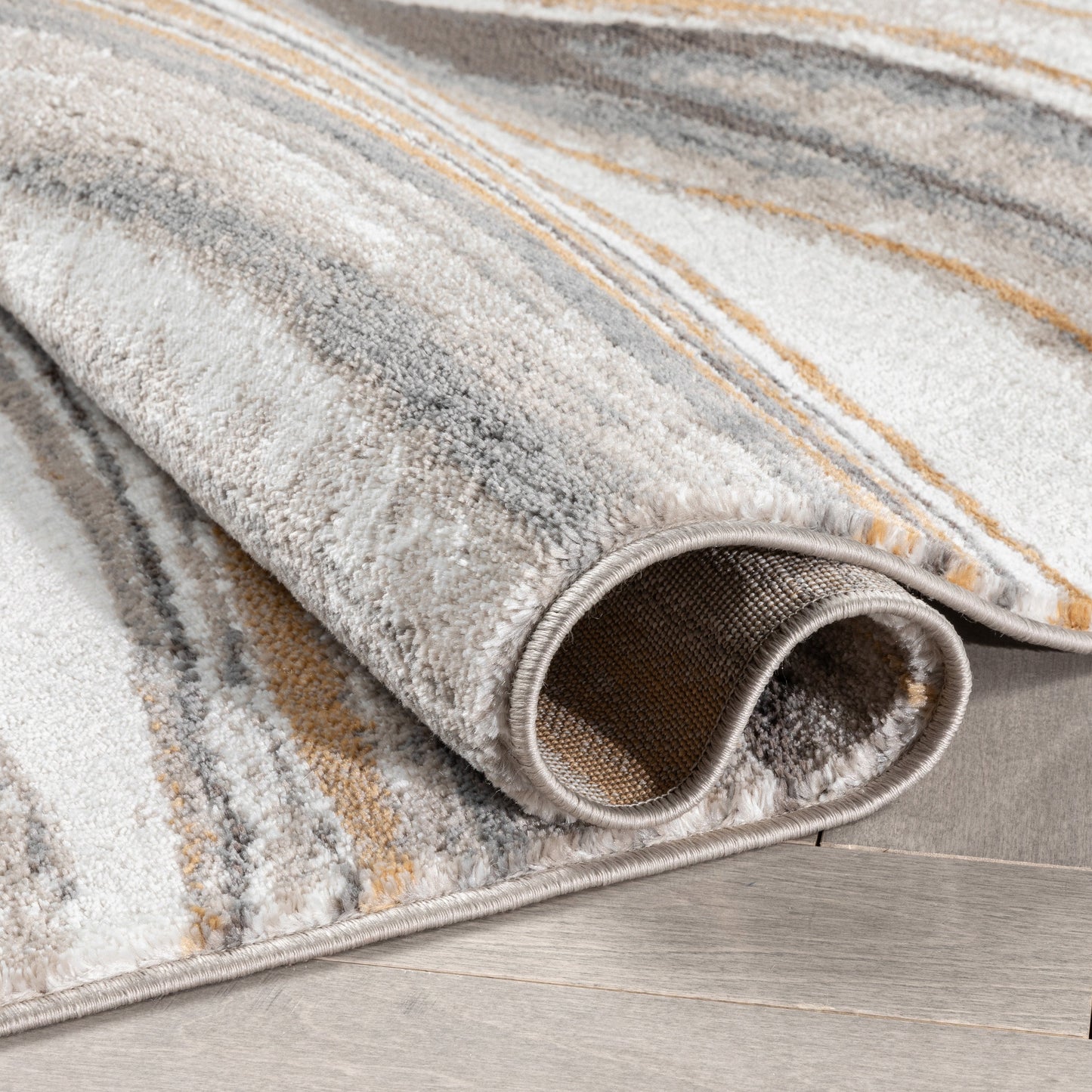 Davina Modern Abstract Striped Grey Rust Rug VER-100