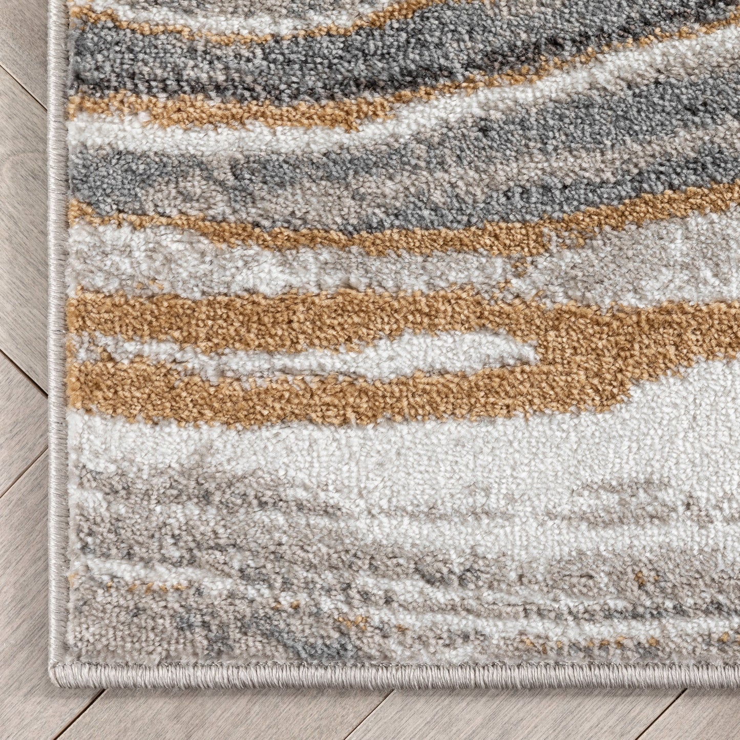 Davina Modern Abstract Striped Grey Rust Rug VER-100