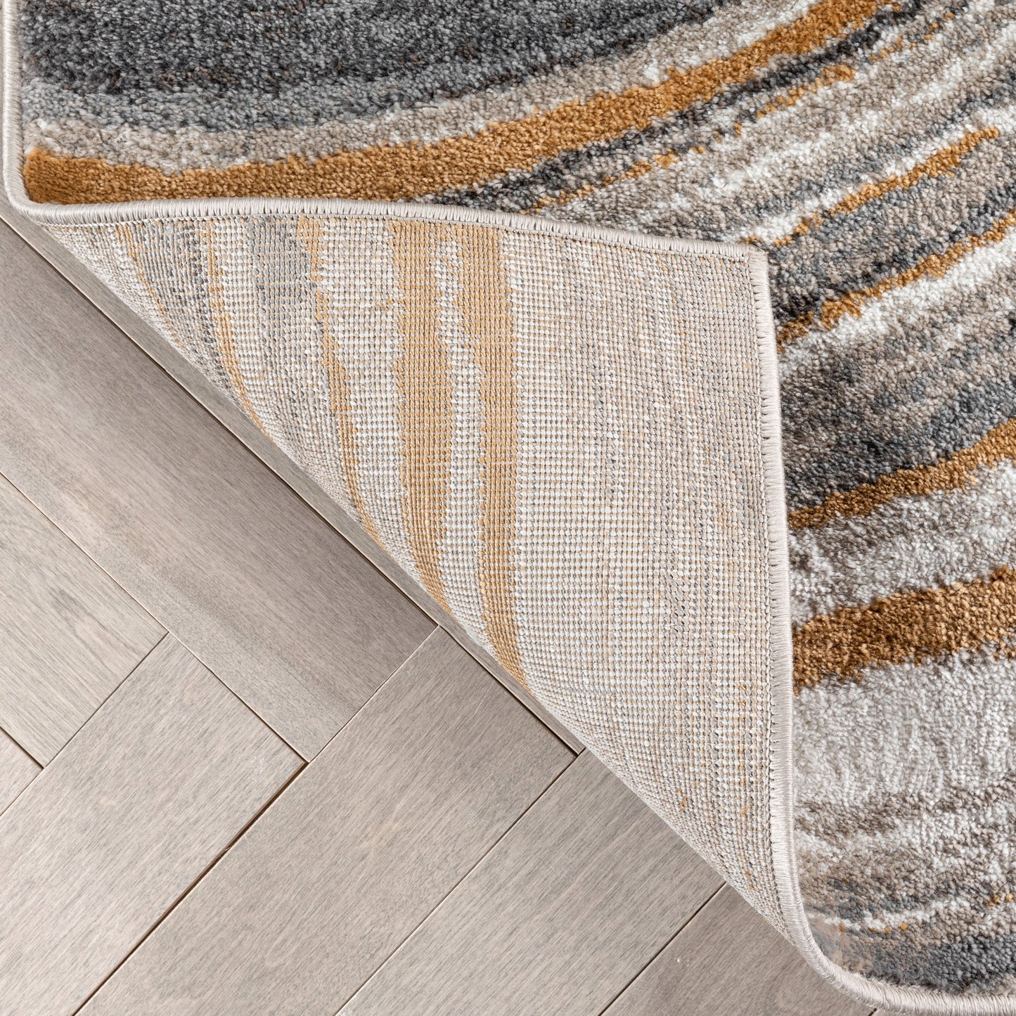 Davina Modern Abstract Striped Grey Rust Rug VER-100