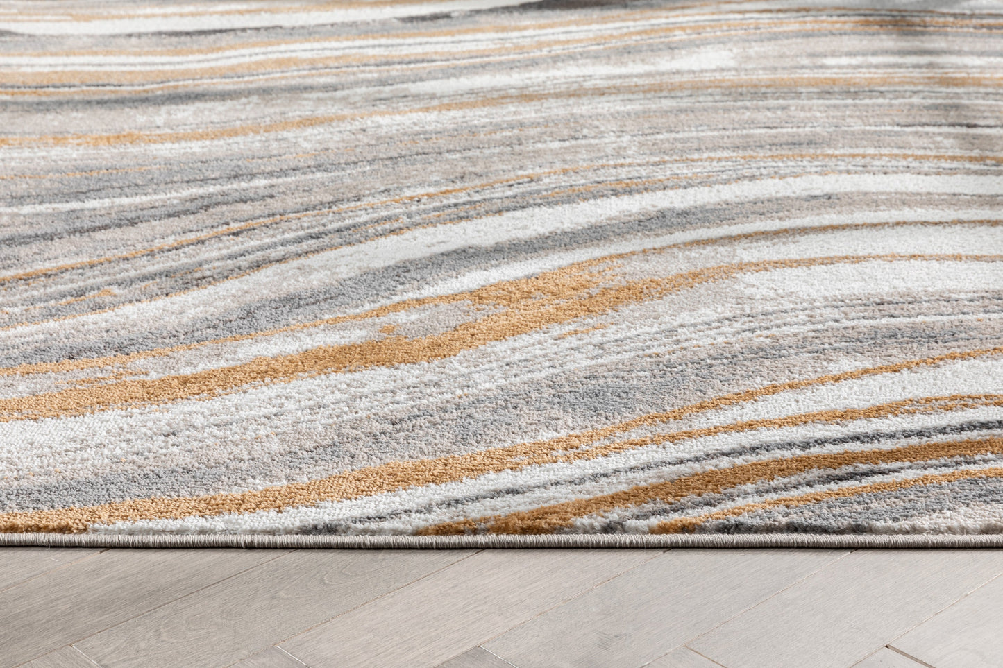 Davina Modern Abstract Striped Grey Rust Rug VER-100