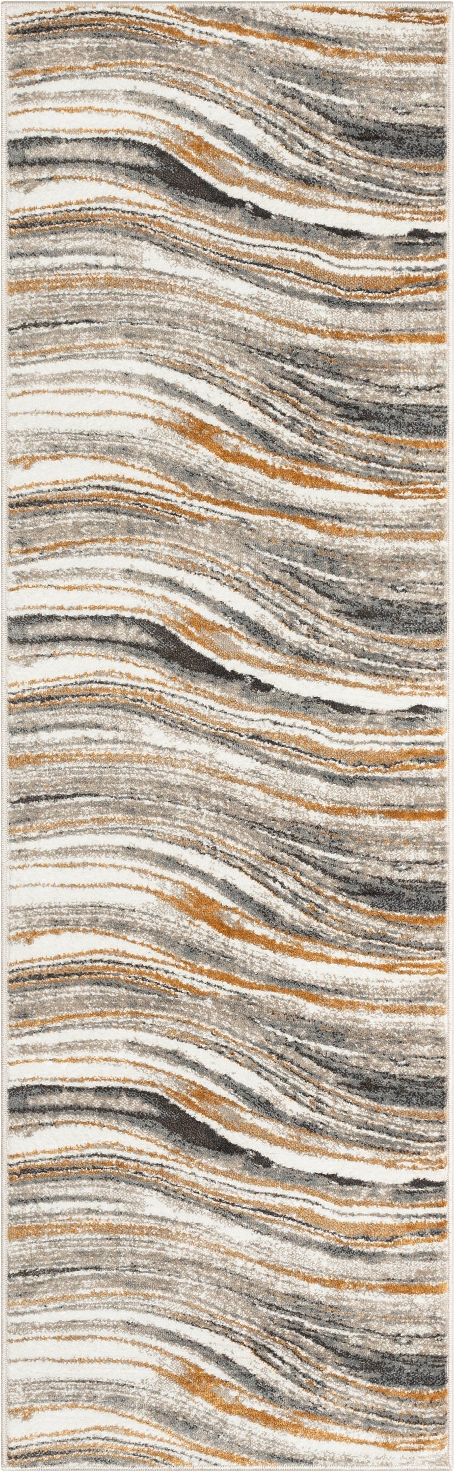 Davina Modern Abstract Striped Grey Rust Rug VER-100