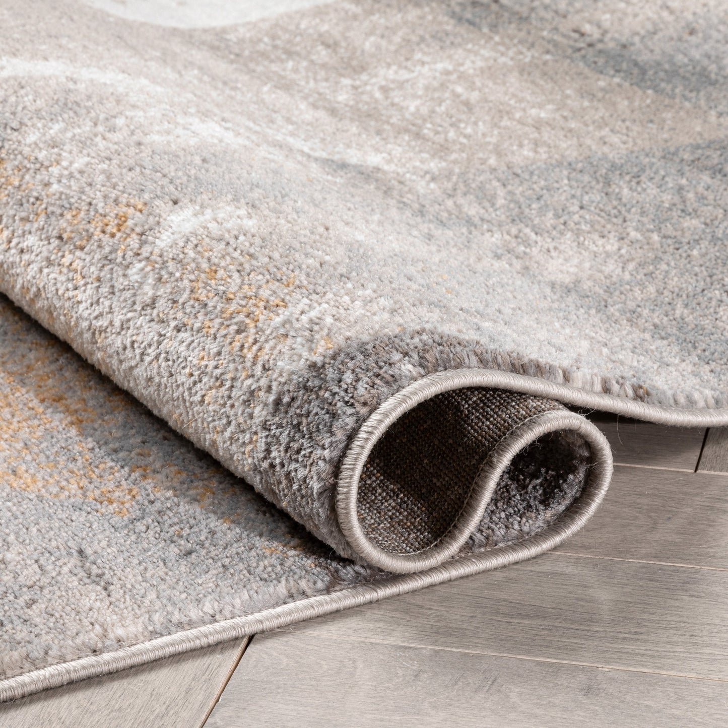 Kye Modern Abstract Geometric Grey Rust Rug VER-120