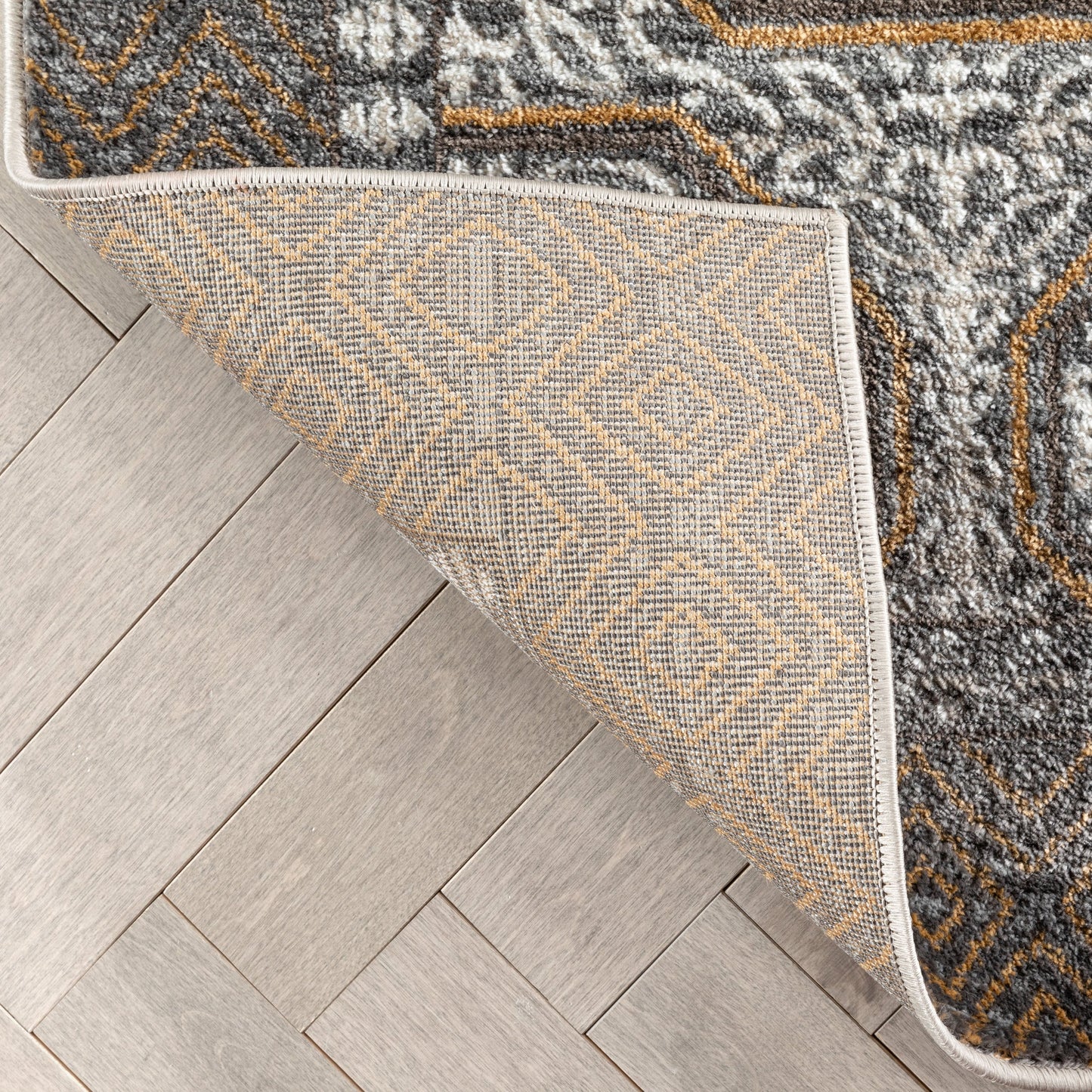 Rhea Moroccan Lattice Trellis Grey Rug VER-37