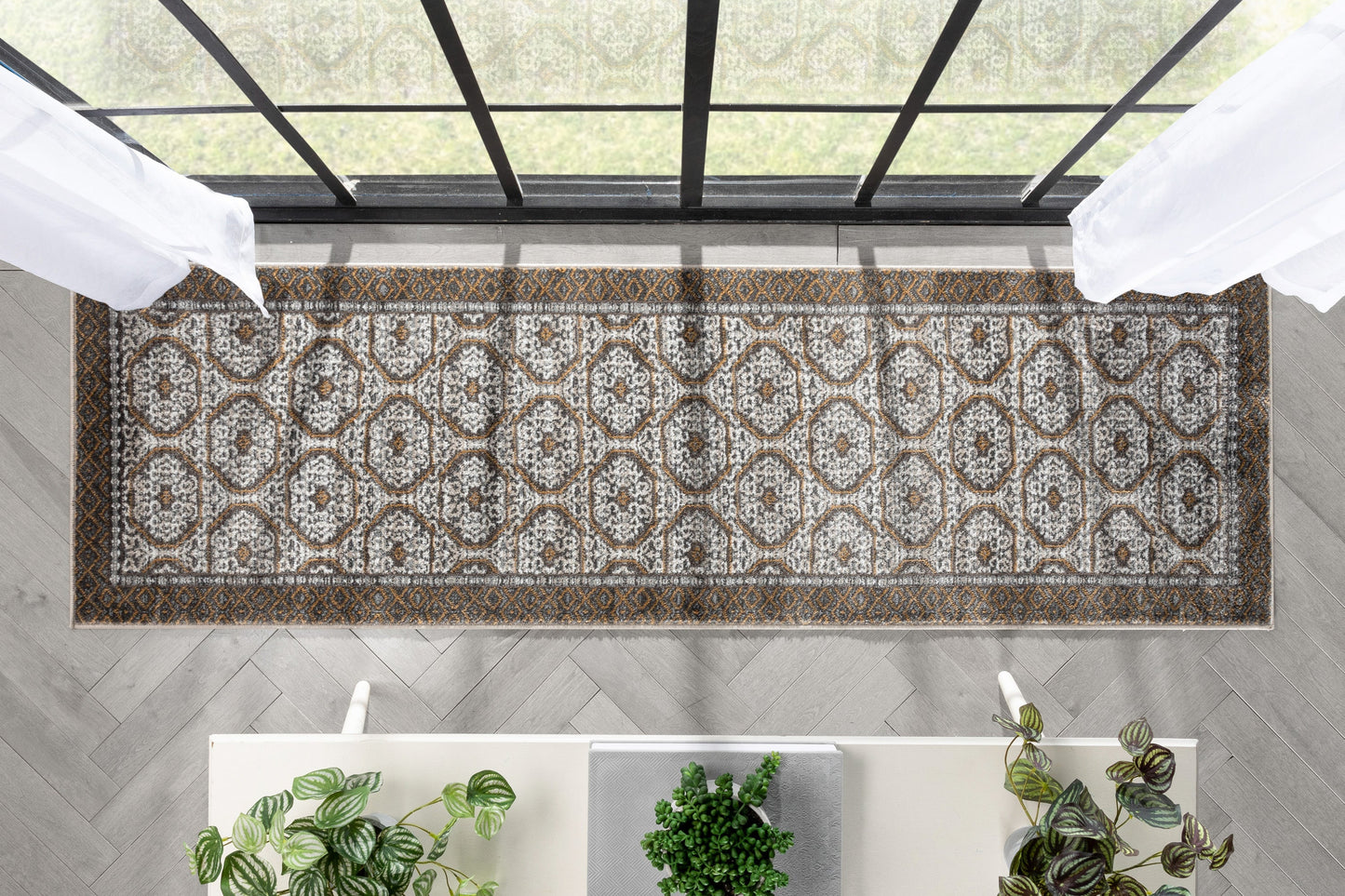 Rhea Moroccan Lattice Trellis Grey Rug VER-37