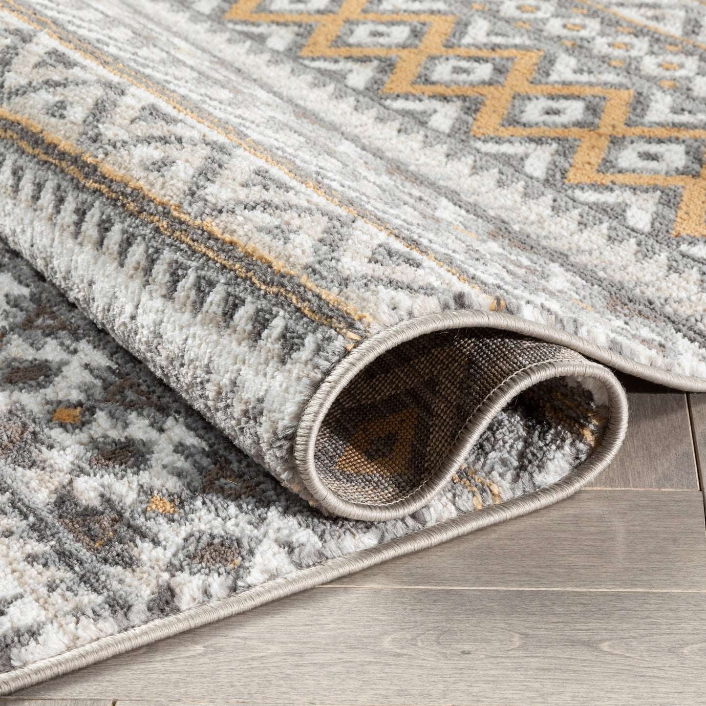 Sahil Moroccan Tribal Stripes Grey Rug VER-47