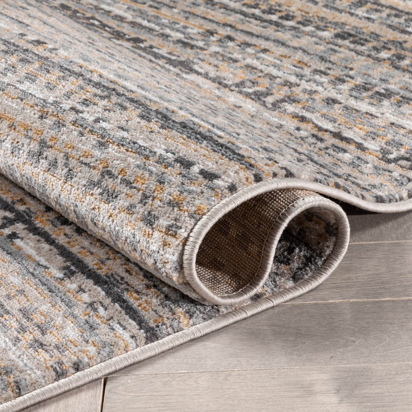 Zia Modern Abstract Striation Grey Beige Rug VER-52