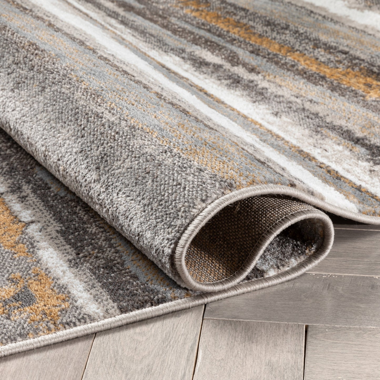 Makai Modern Abstract Striped Grey Rug VER-77