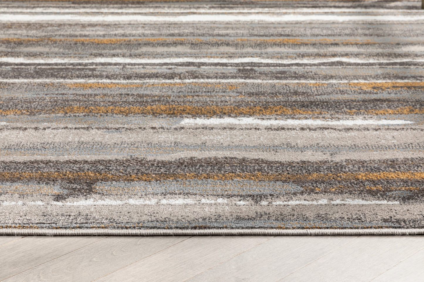 Makai Modern Abstract Striped Grey Rug VER-77