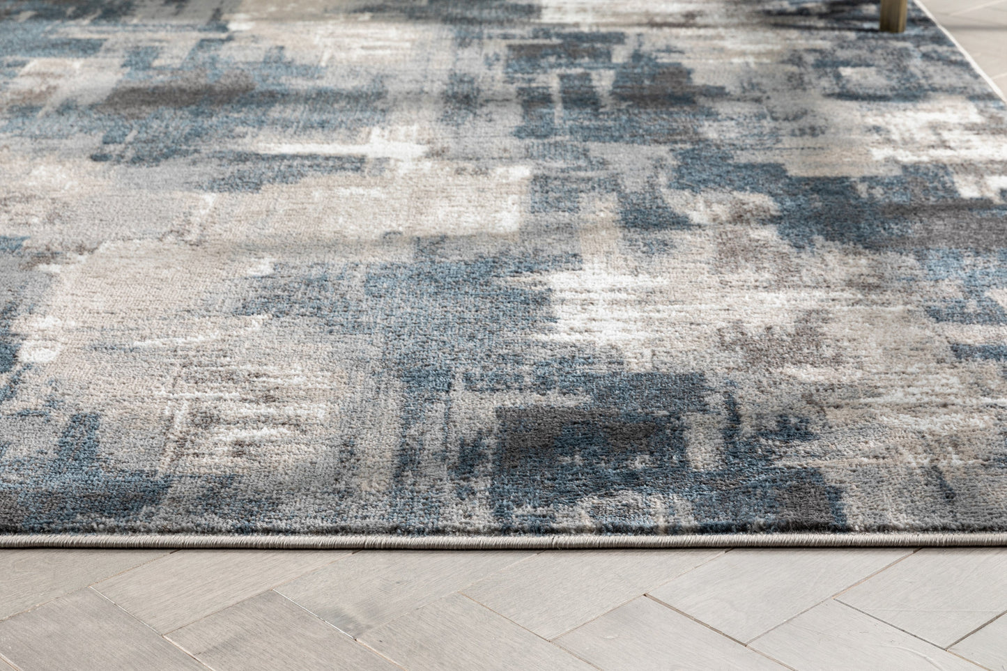 Lilith Modern Abstract Grey Blue Rug VER-94