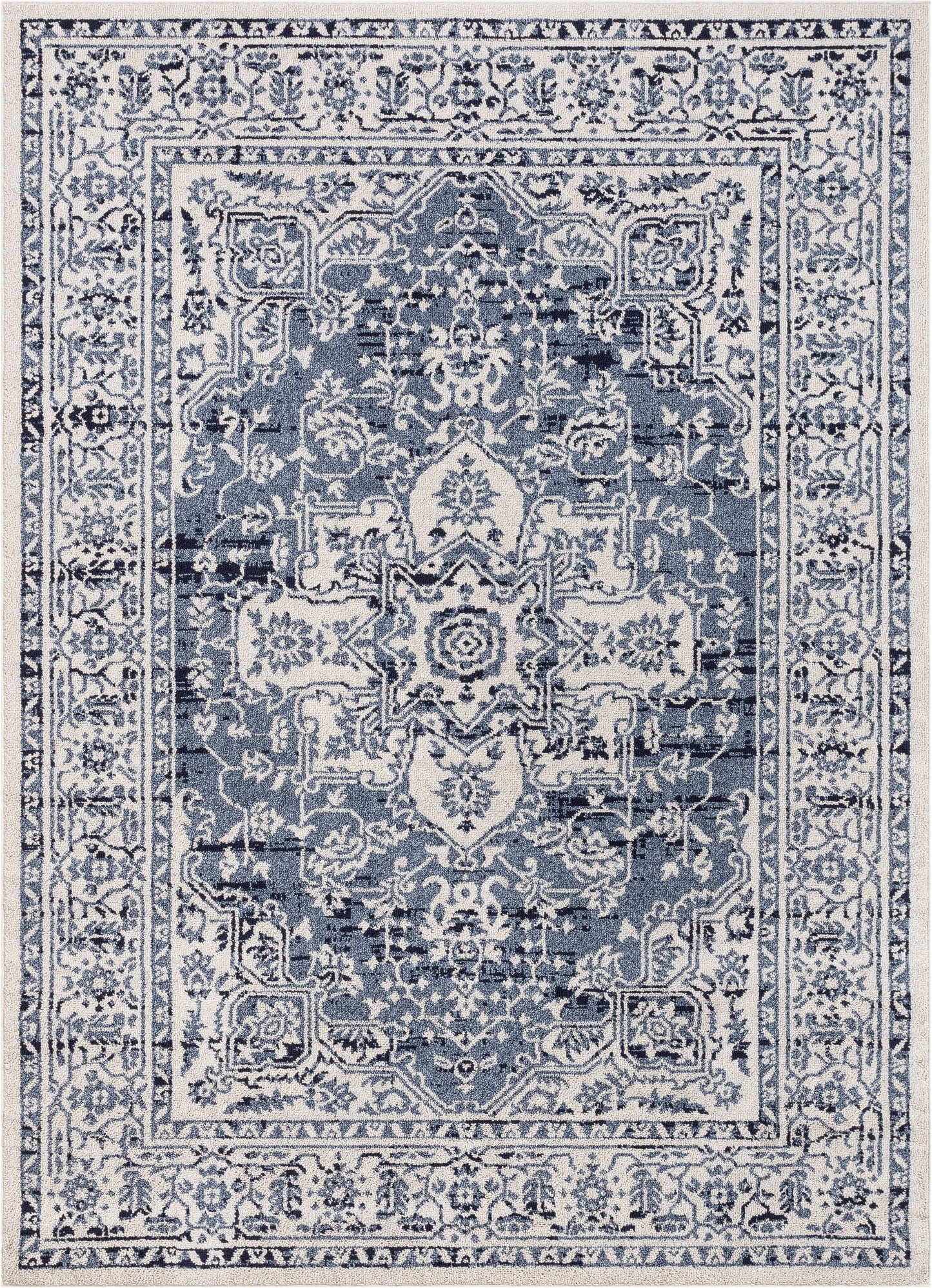 Benjamin Dark Blue Vintage Medallion Rug VR-04