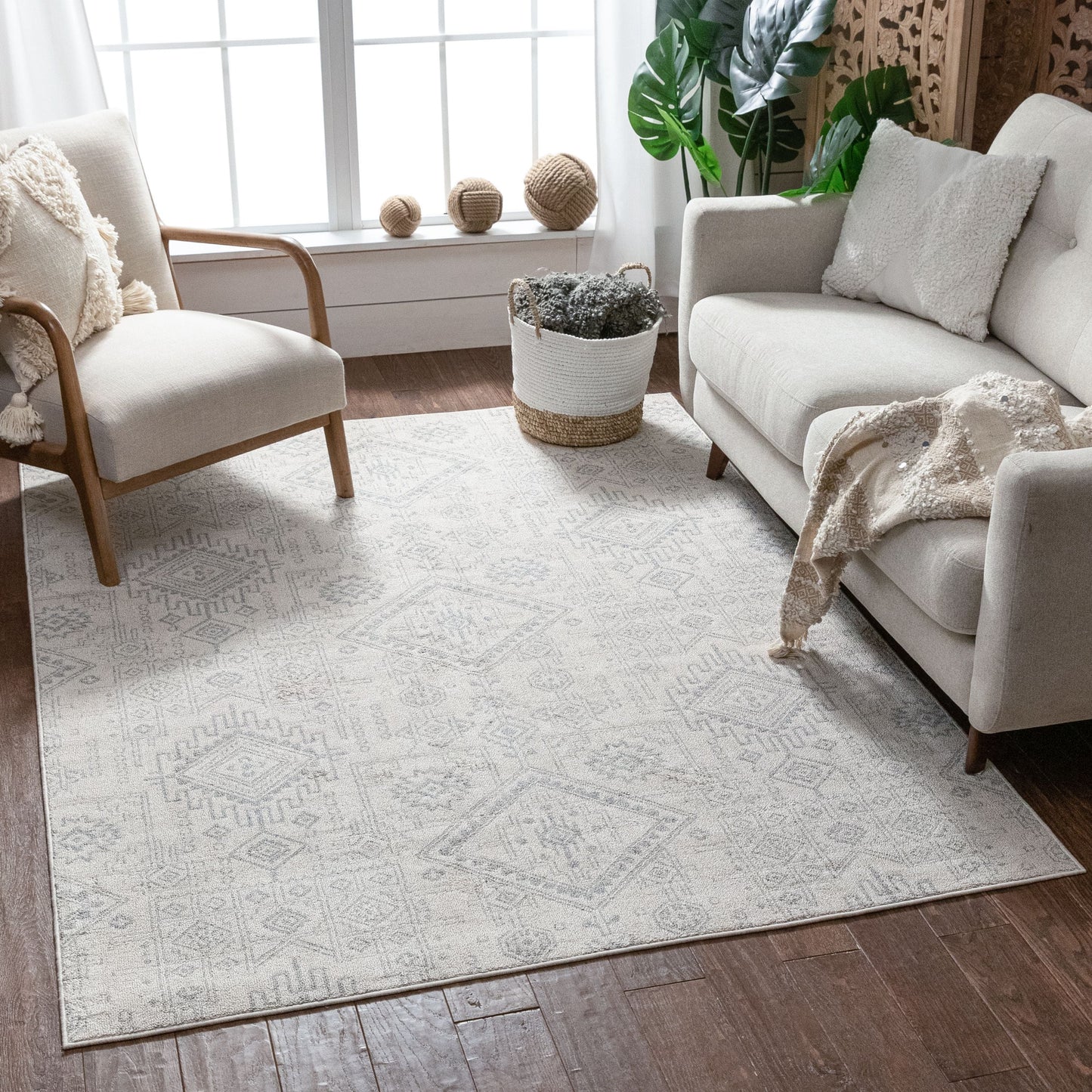 Molly Cream Modern Ikat Tribal Rug VR-62