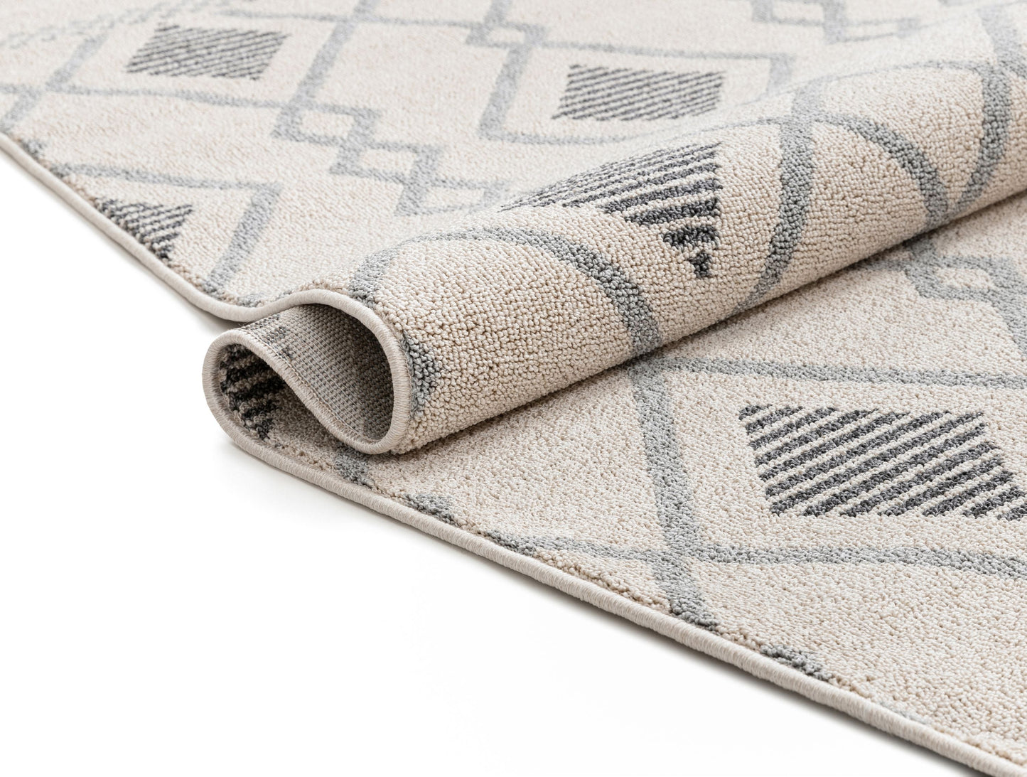 Matilda Cream/Grey Modern Tribal Diamond Rug VR-82