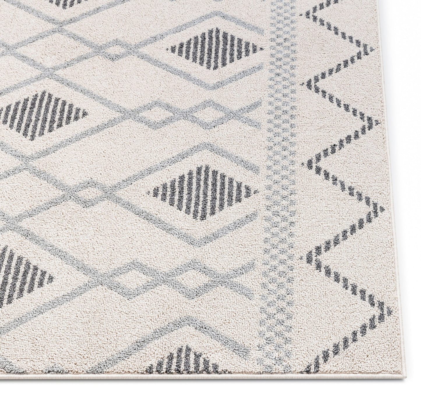 Matilda Cream/Grey Modern Tribal Diamond Rug VR-82
