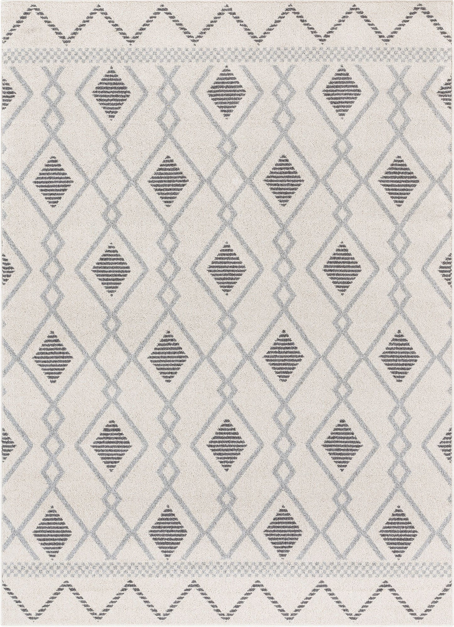 Matilda Cream/Grey Modern Tribal Diamond Rug VR-82