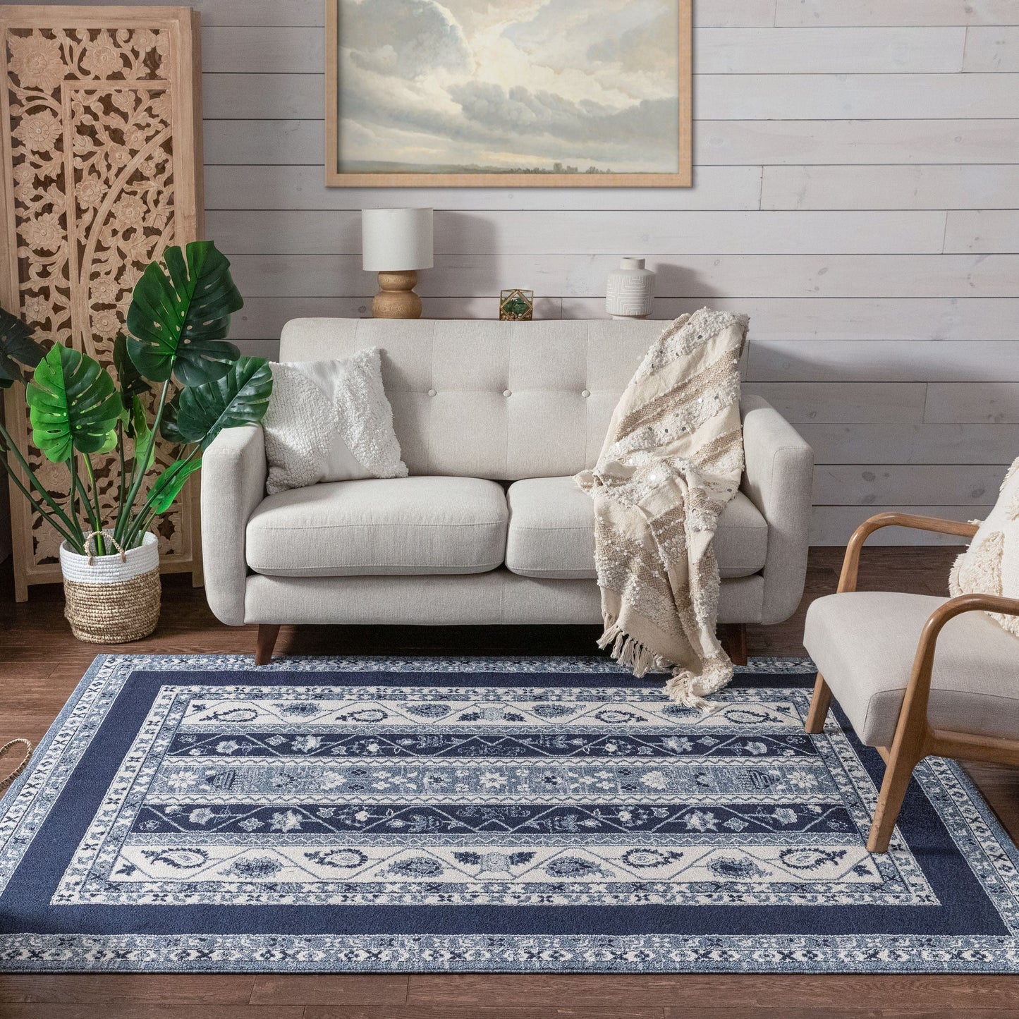 Milo Blue Modern Paisley Antique Rug VR-94