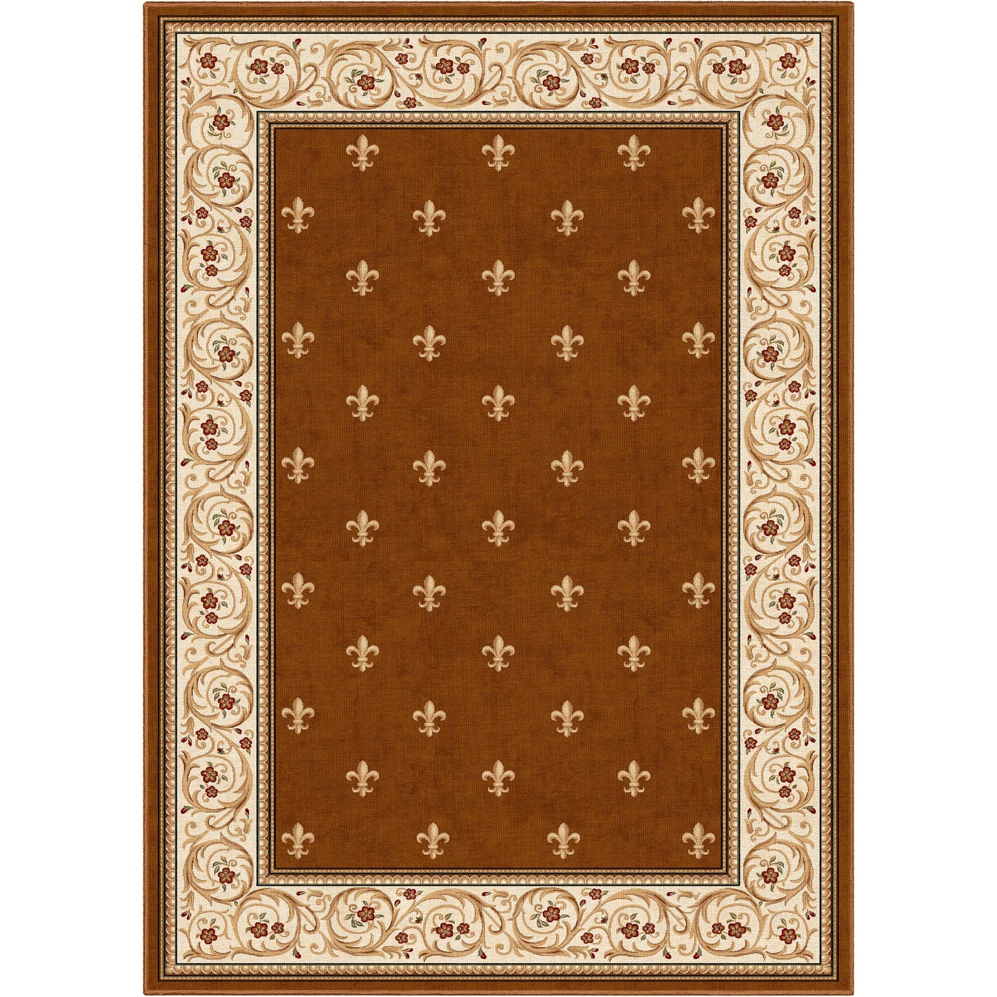 Apollo Fleur De Lis Brown Rug W-FDL-01C