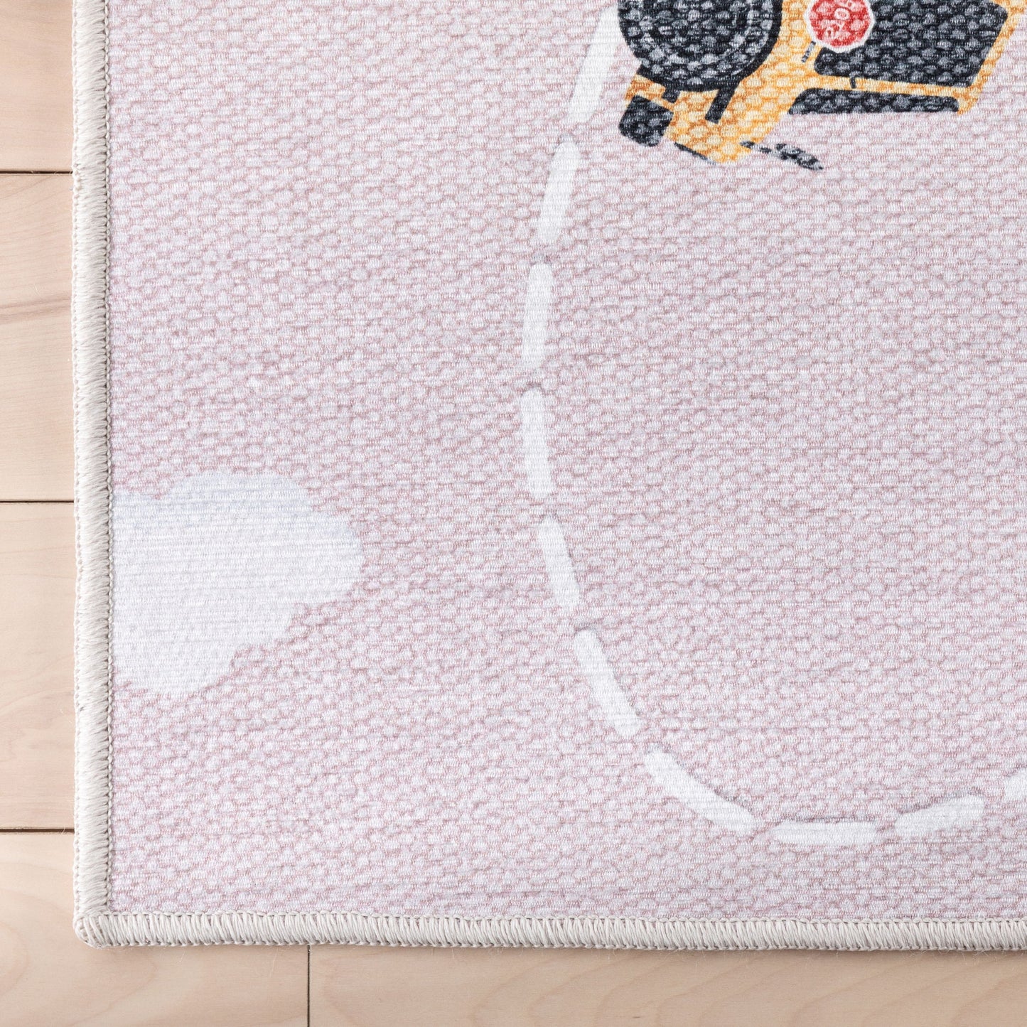 Traffic Modern Pink Flat-Weave Washable Kids Rug W-KD-01D