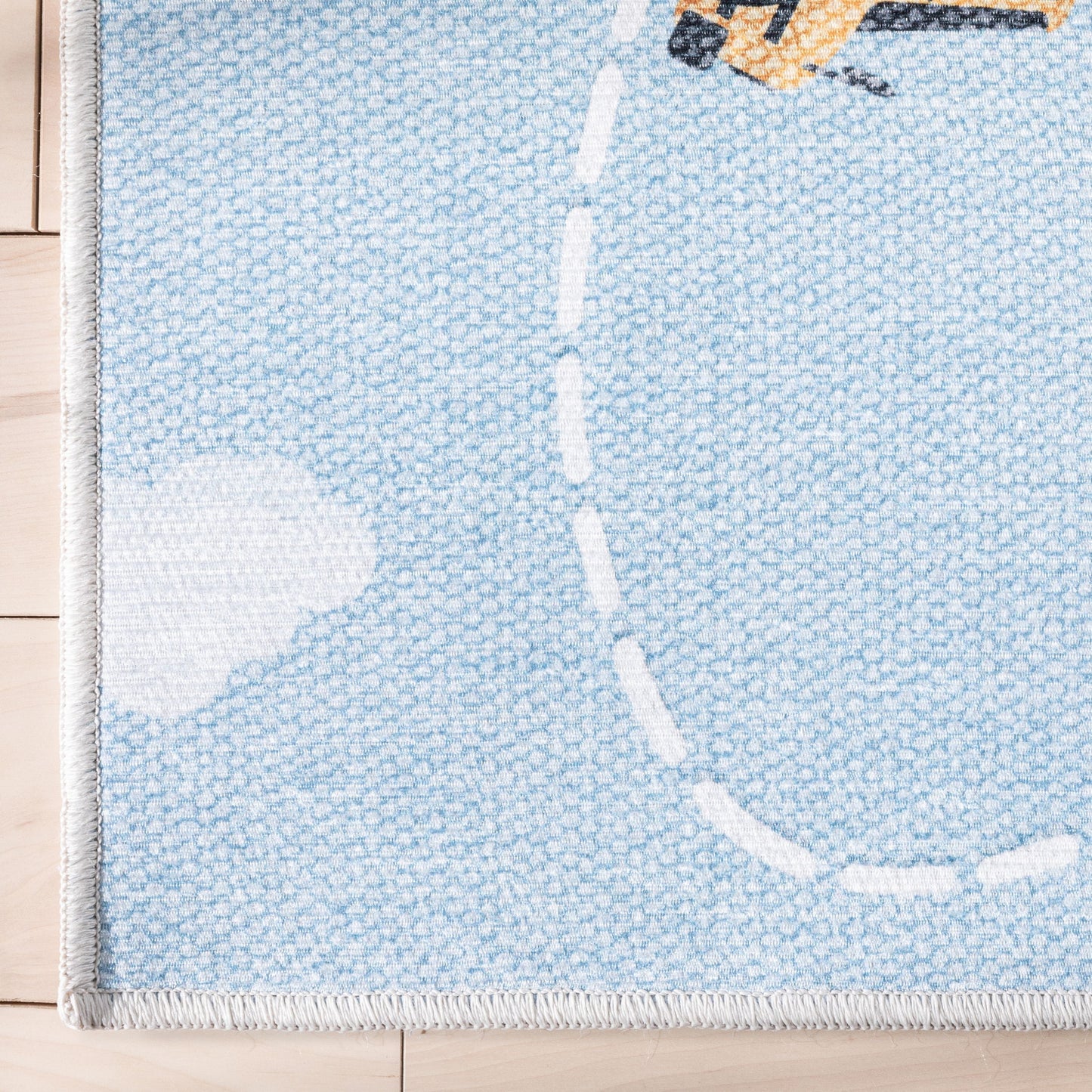 Traffic Modern Blue Flat-Weave Washable Kids Rug W-KD-01F