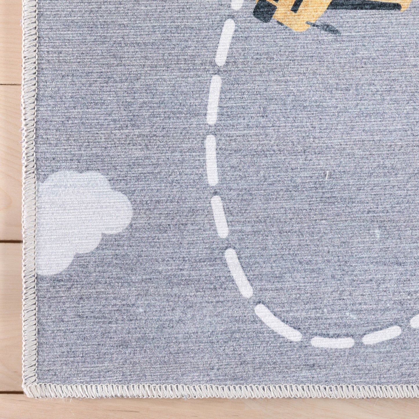 Traffic Modern Grey Flat-Weave Washable Kids Rug W-KD-01G