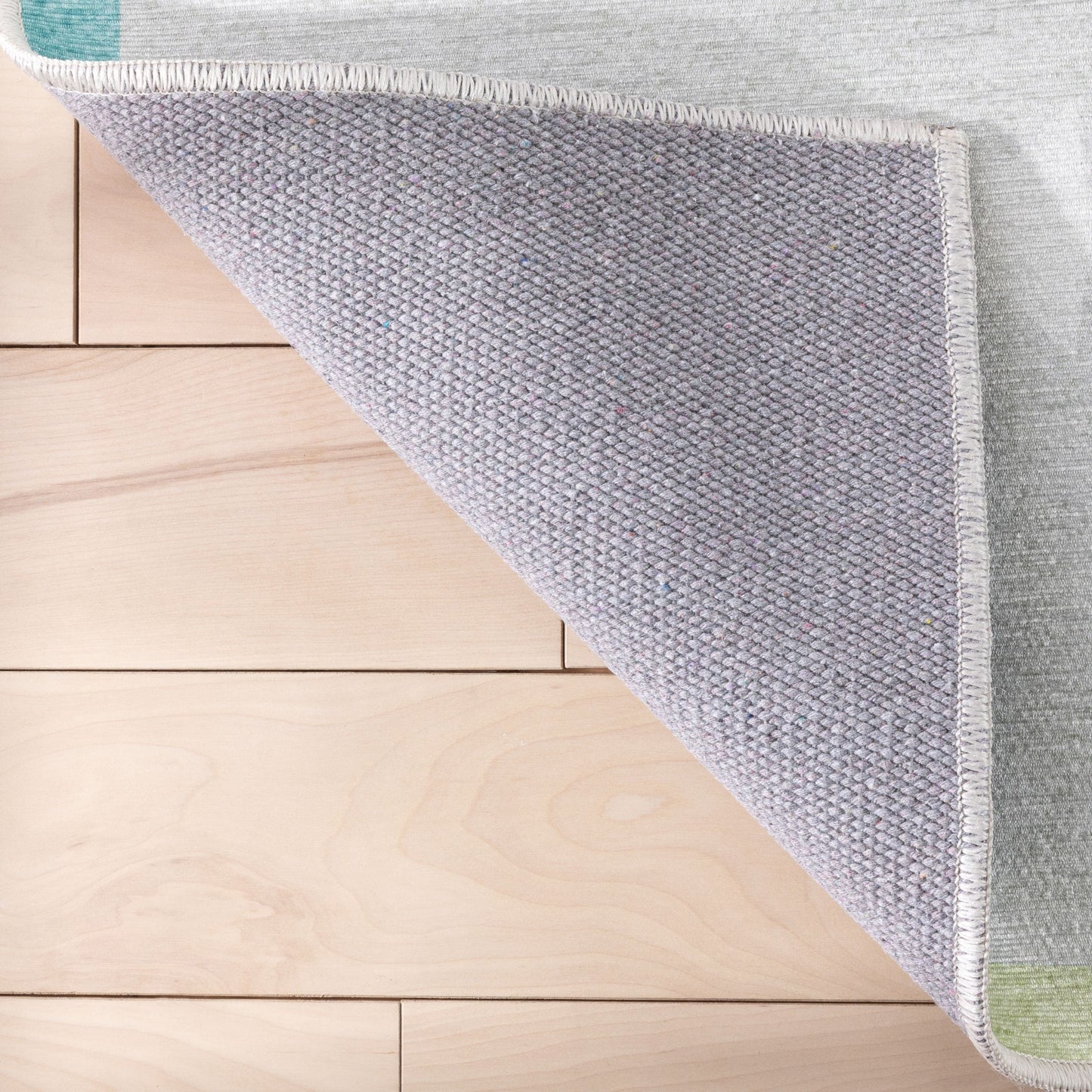 Hopscotch Modern Multi Flat-Weave Washable Kids Rug W-KD-02A