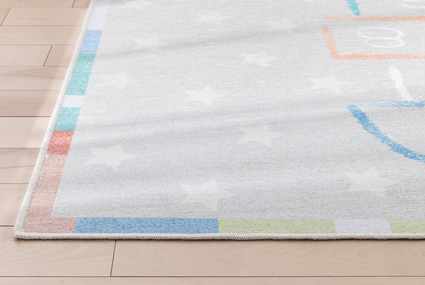 Hopscotch Modern Multi Flat-Weave Washable Kids Rug W-KD-02A