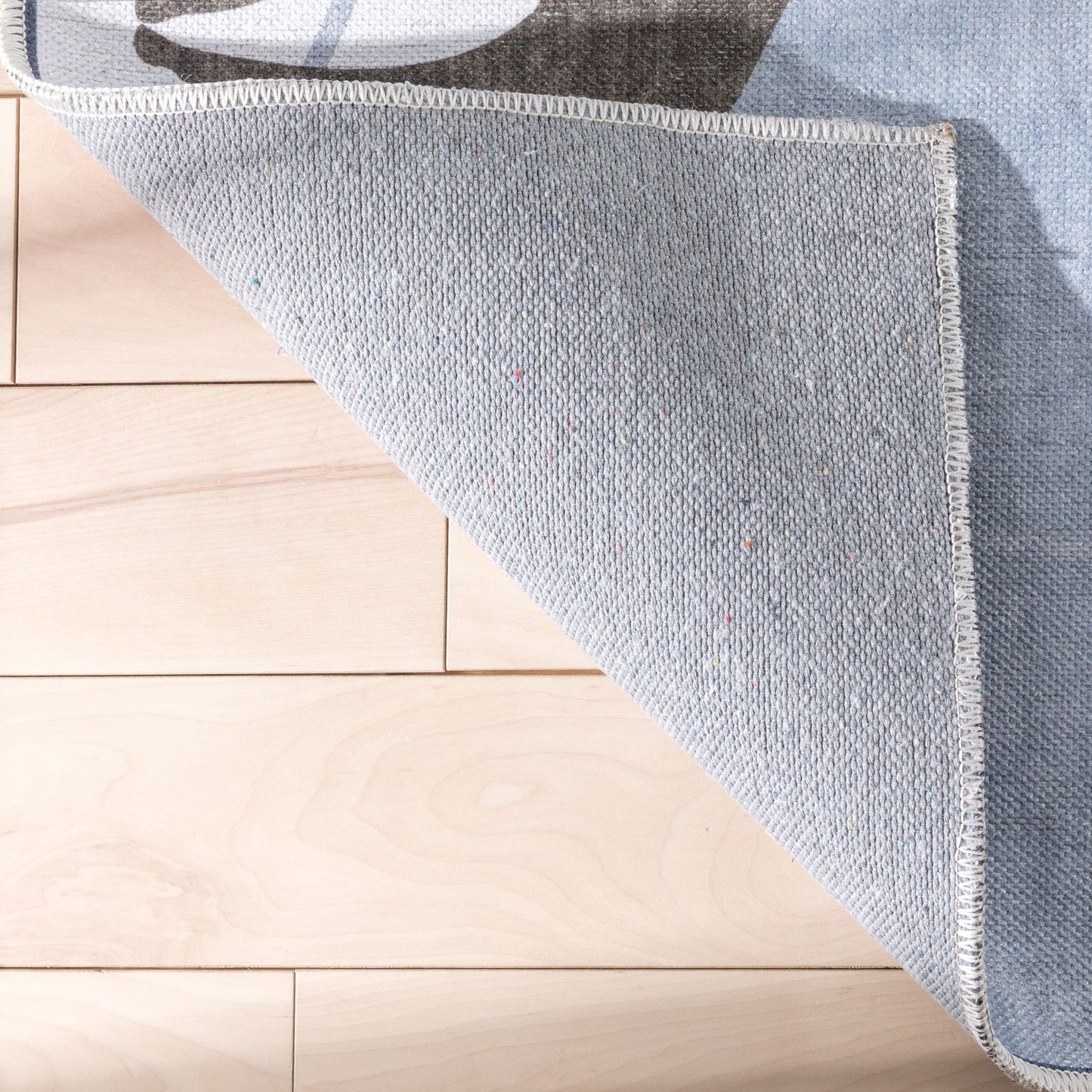 Safari Modern Grey Flat-Weave Washable Kids Rug W-KD-03A