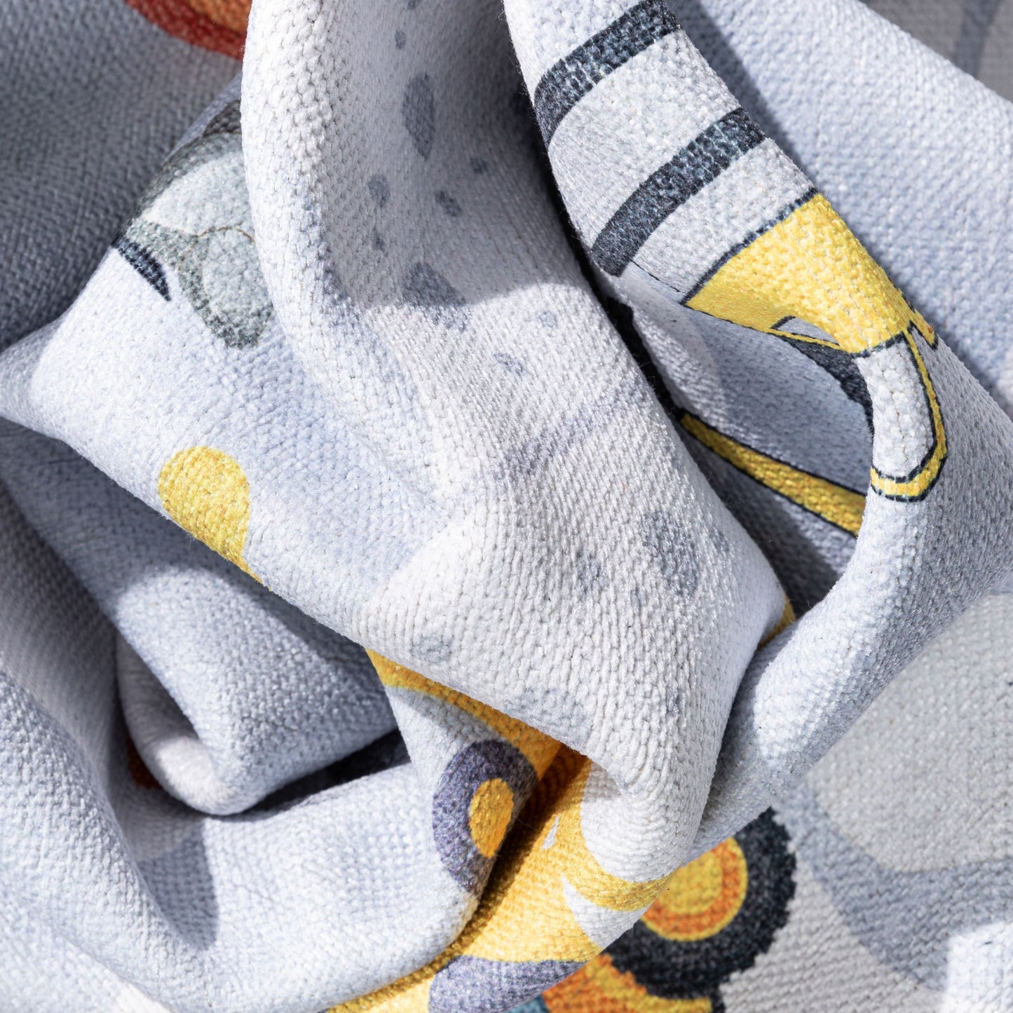 Construction Modern Grey Multi Flat-Weave Washable Kids Rug W-KD-06A