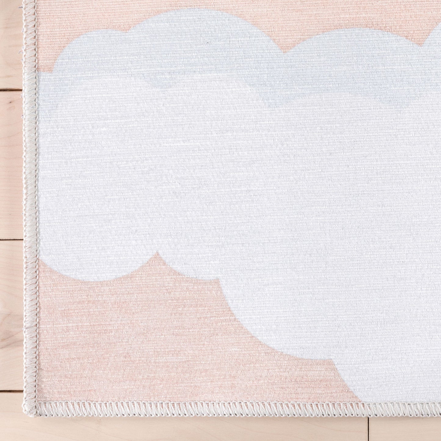 Cloud 9 Modern Coral Flat-Weave Washable Kids Rug W-KD-07A
