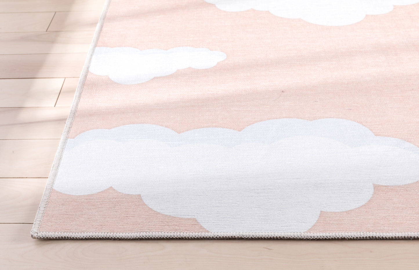 Cloud 9 Modern Coral Flat-Weave Washable Kids Rug W-KD-07A