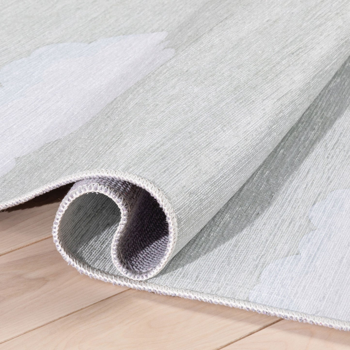 Cloud 9 Modern Linen Flat-Weave Washable Kids Rug W-KD-07I