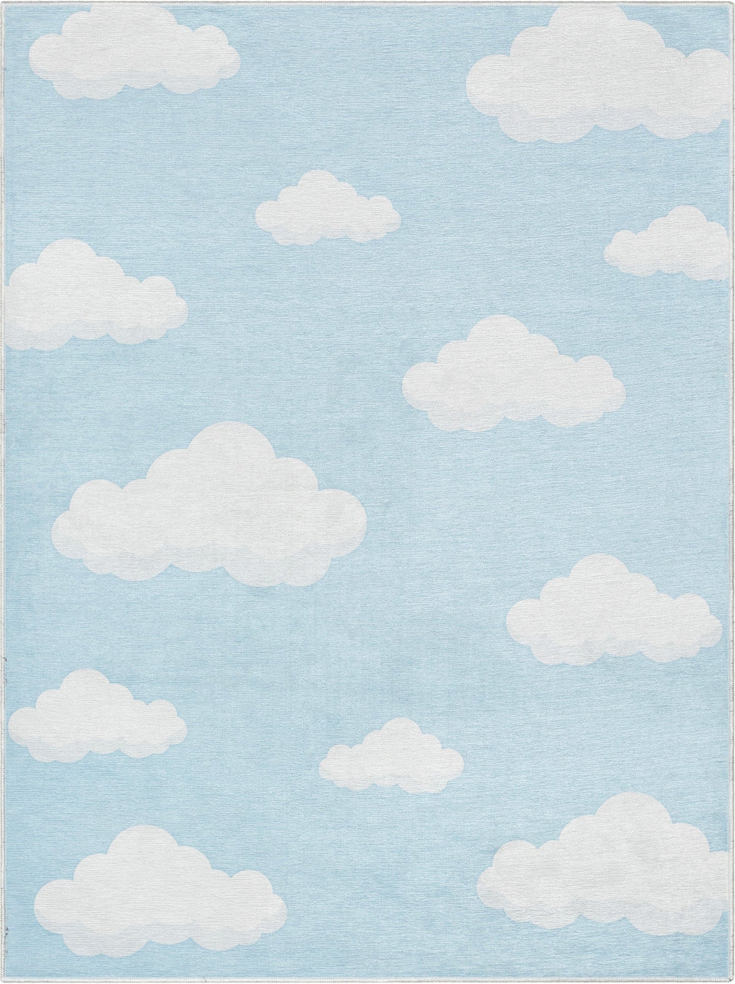 Cloud 9 Modern Blue Flat-Weave Washable Kids Rug W-KD-07J