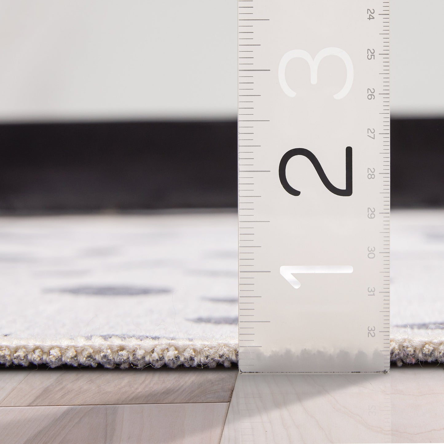 Animal Dots Modern Ivory Black Flat-Weave Washable Area Rug W-KD-08A