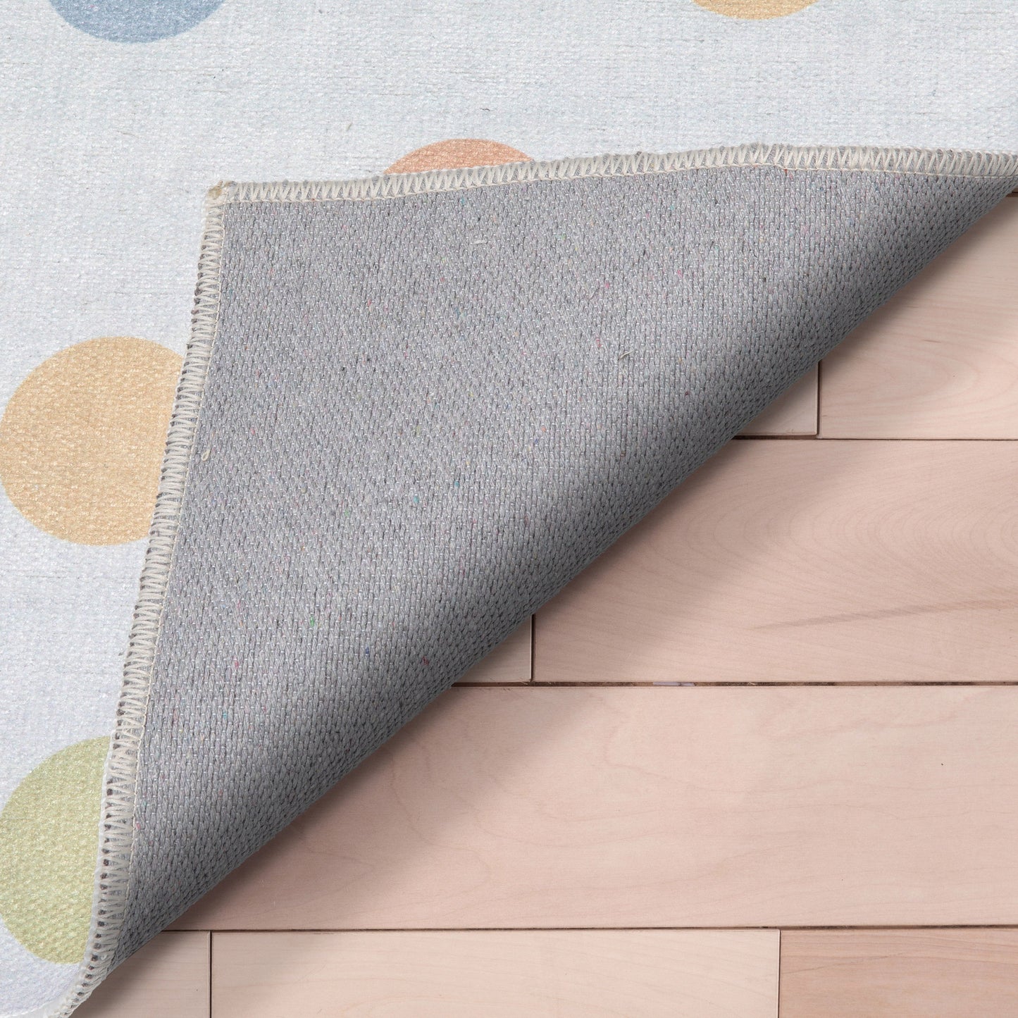 Multi Dot Modern Multi Color Flat-Weave Washable Area Rug W-KD-10A